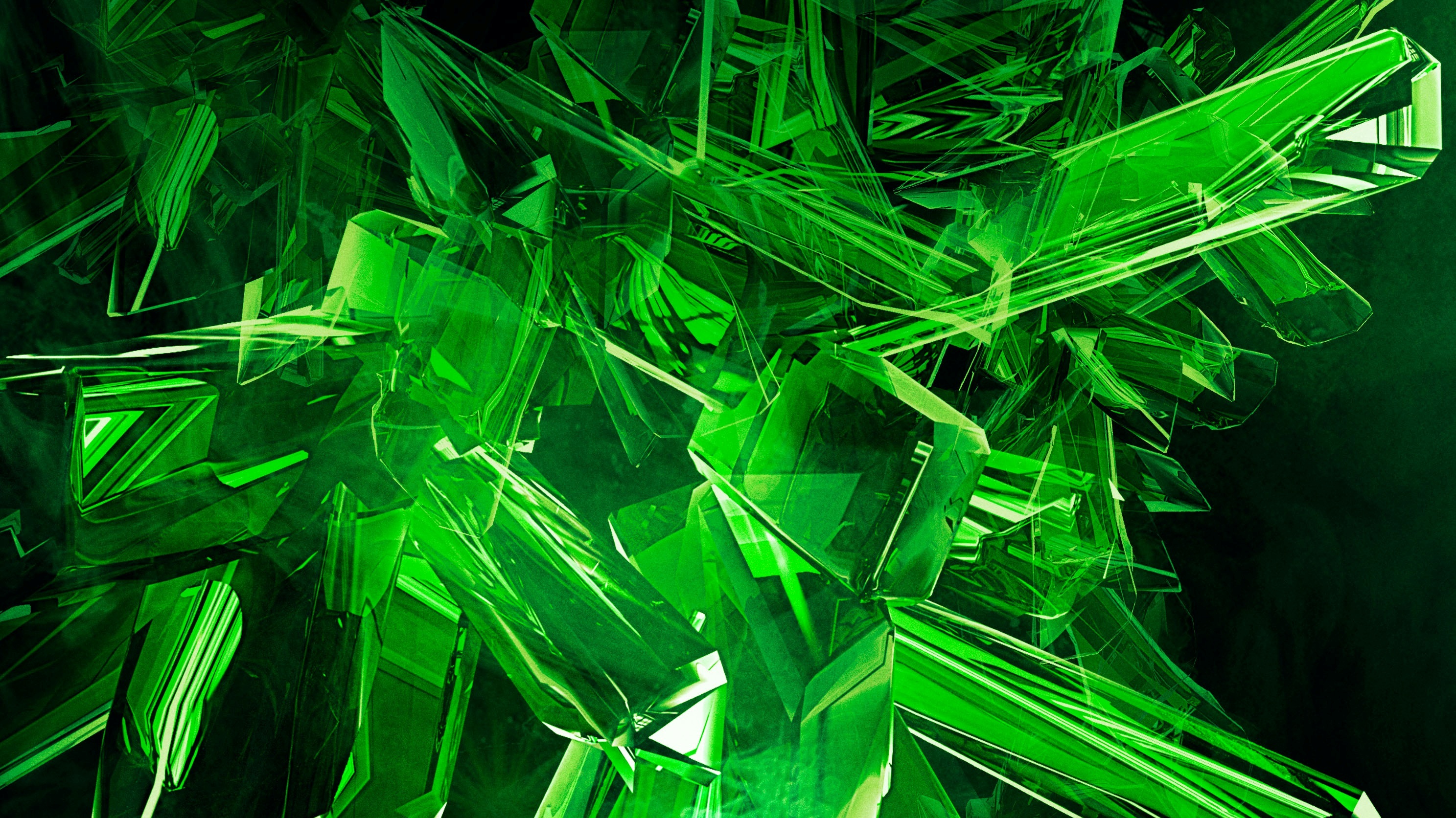 Abstract Crystal Green 2975x1673