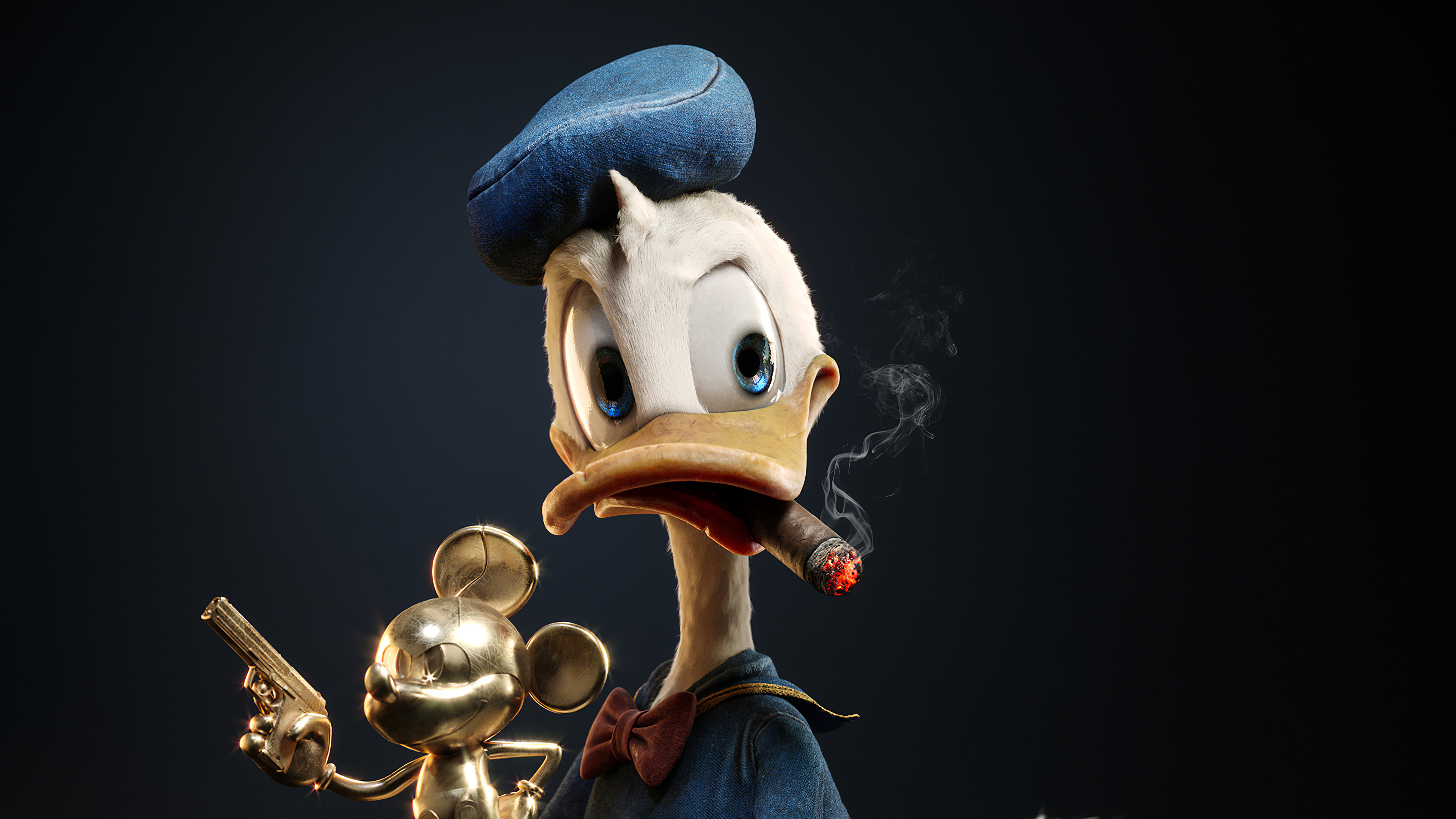 Cigar Donald Duck Gun Mickey Mouse 3840x2160
