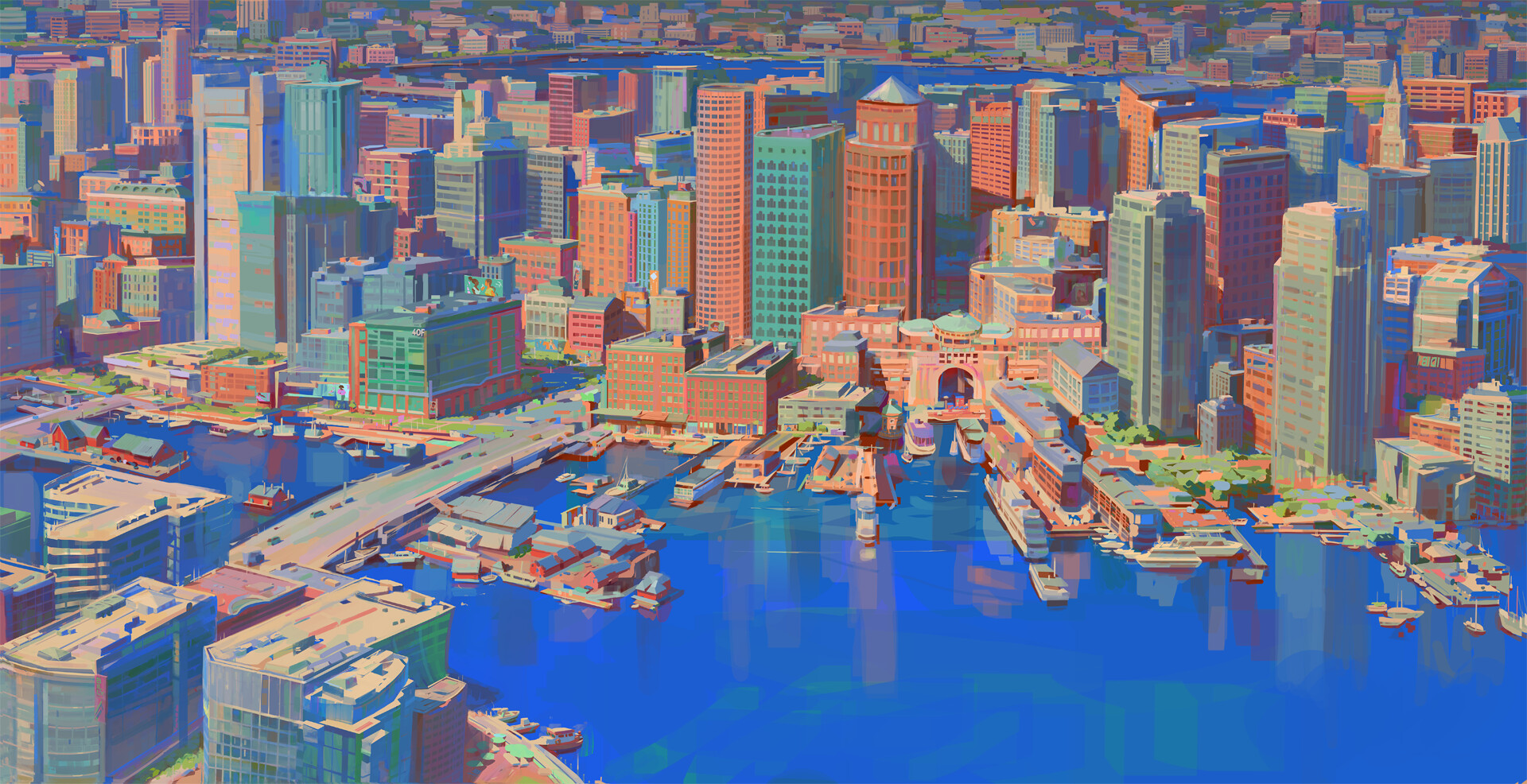 Artwork ArtStation City Cityscape 1920x986