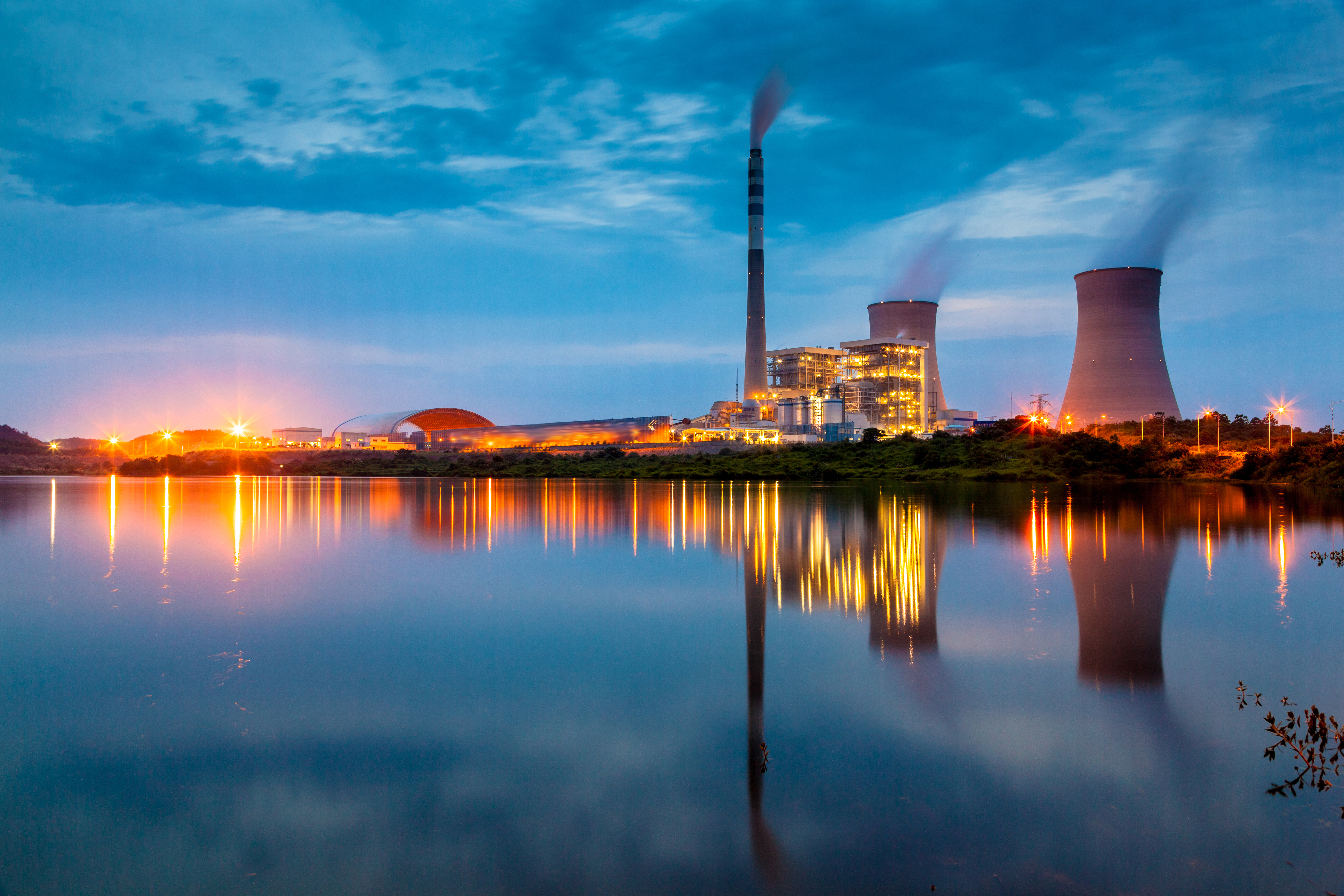 Nuclear Plant Power Plant Reflection Smoke 5616x3744