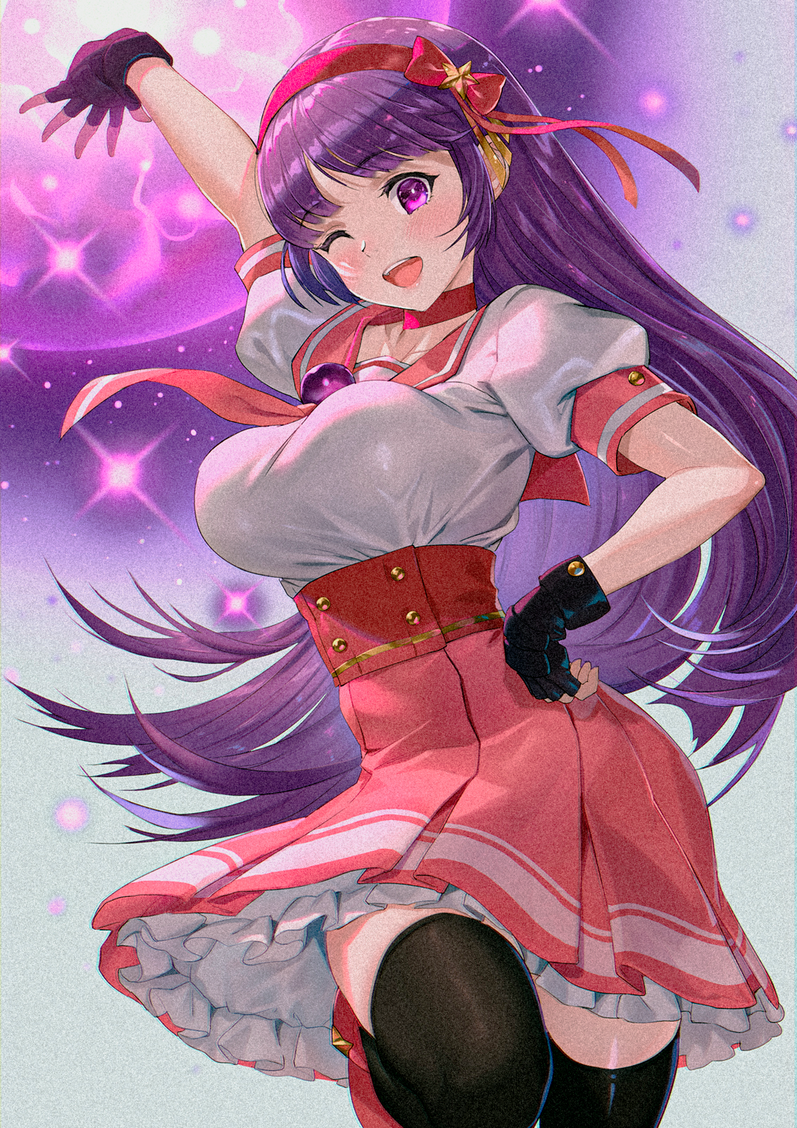 Anime Anime Girls King Of Fighters Athena Asamiya Thigh Highs 1131x1600