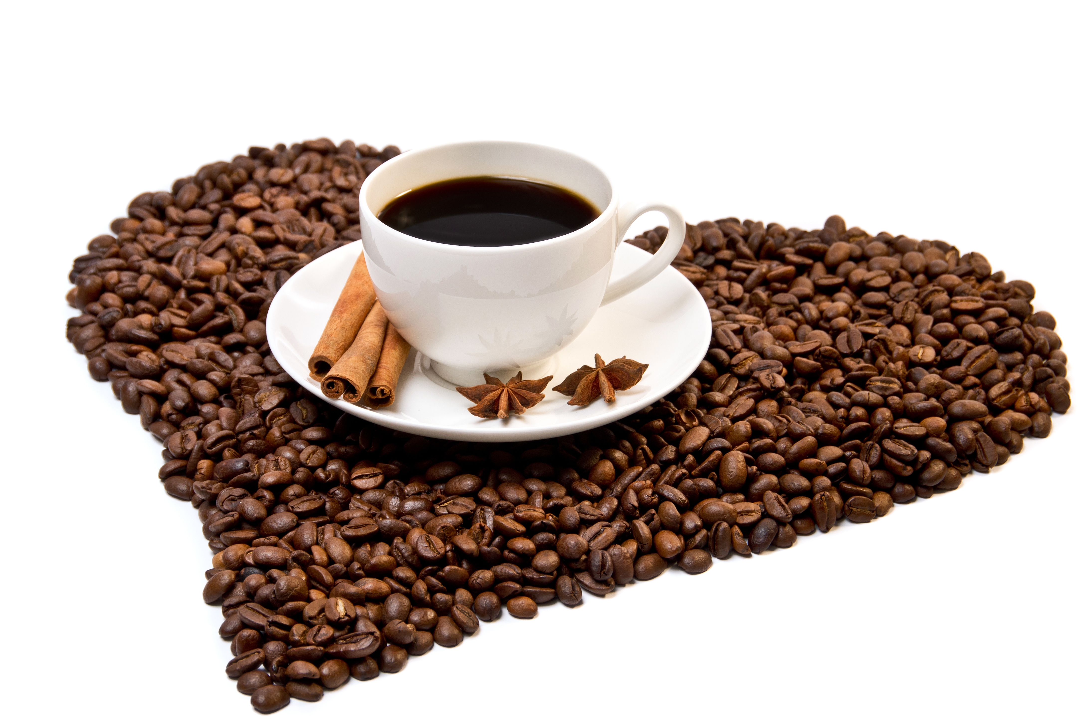 Cinnamon Coffee Cup Drink Heart Shaped 4358x2913