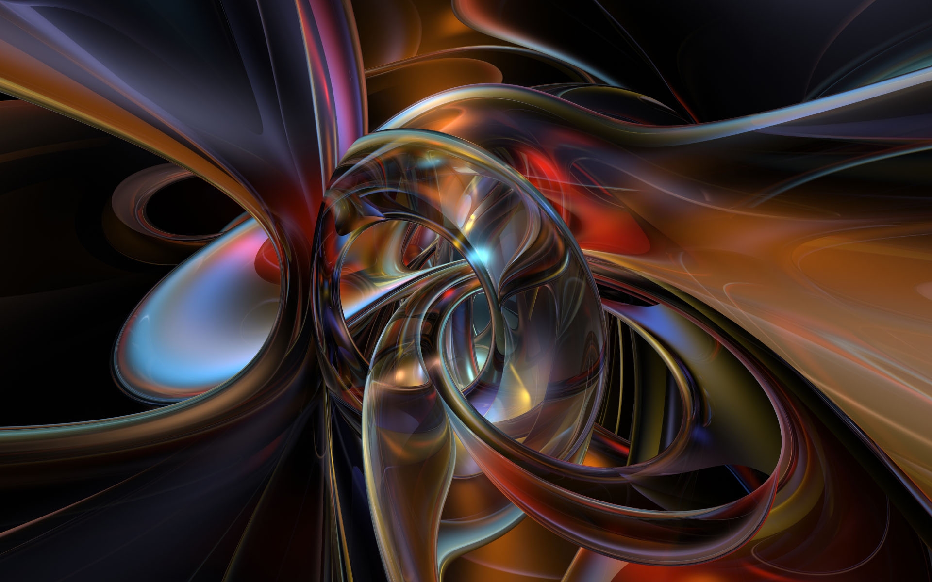 Abstract Colorful Curves Lines 1920x1200