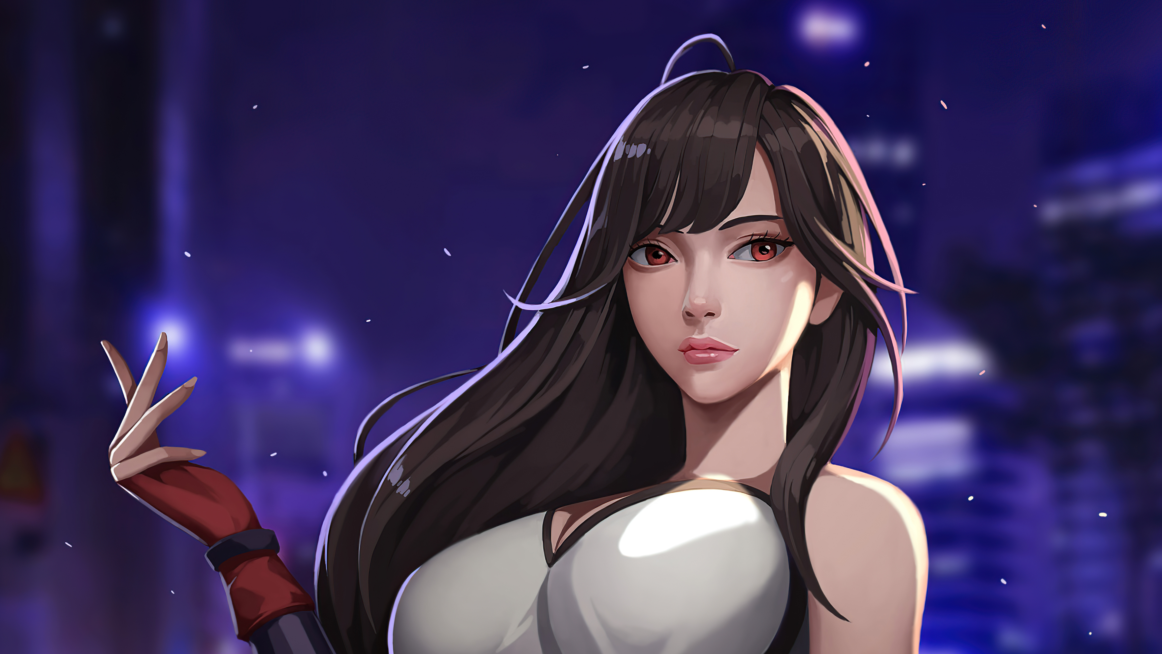 Brown Hair Final Fantasy Red Eyes Tifa Lockhart 3840x2160