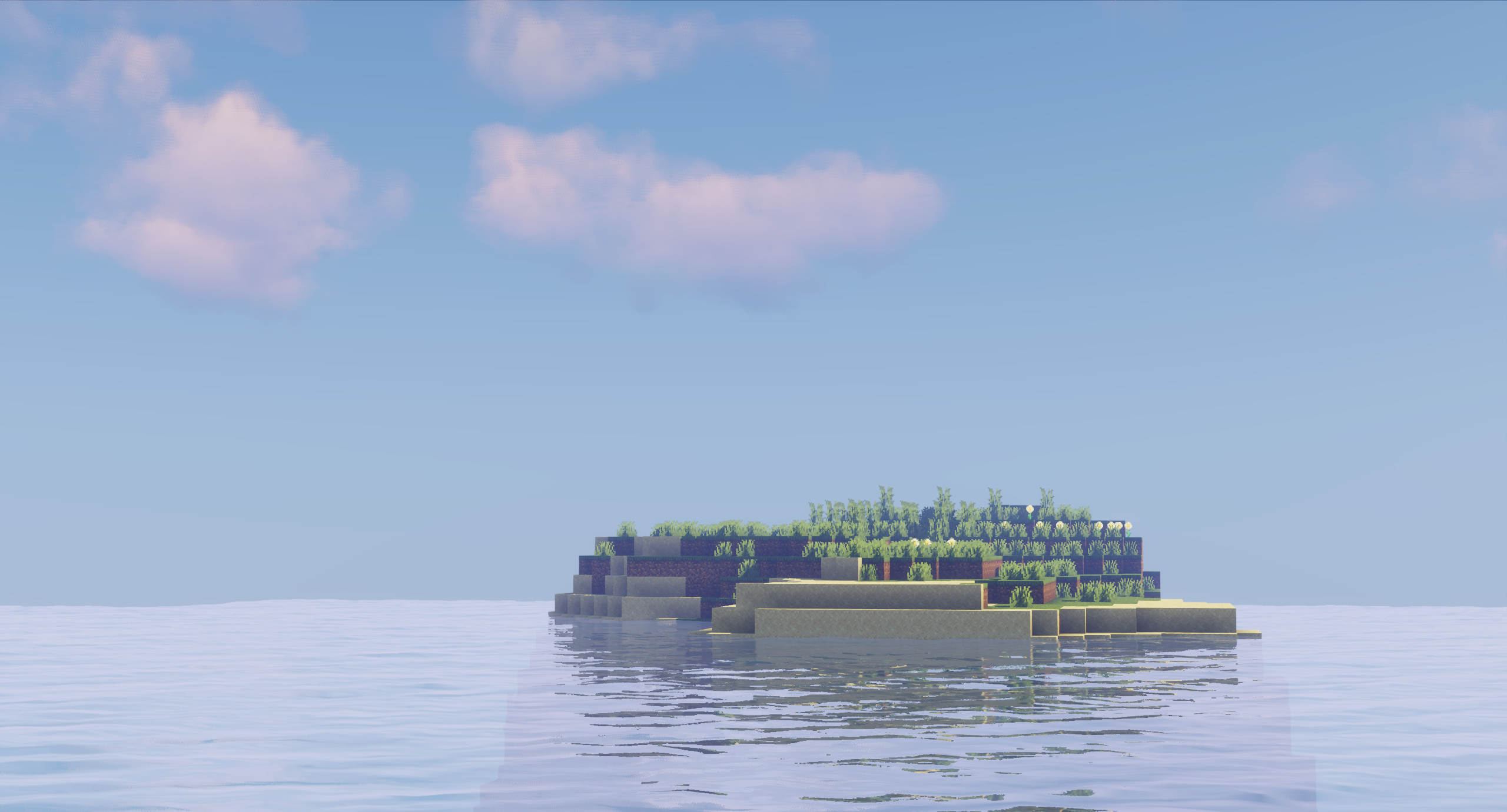 Minecraft Shaders Island 2560x1381