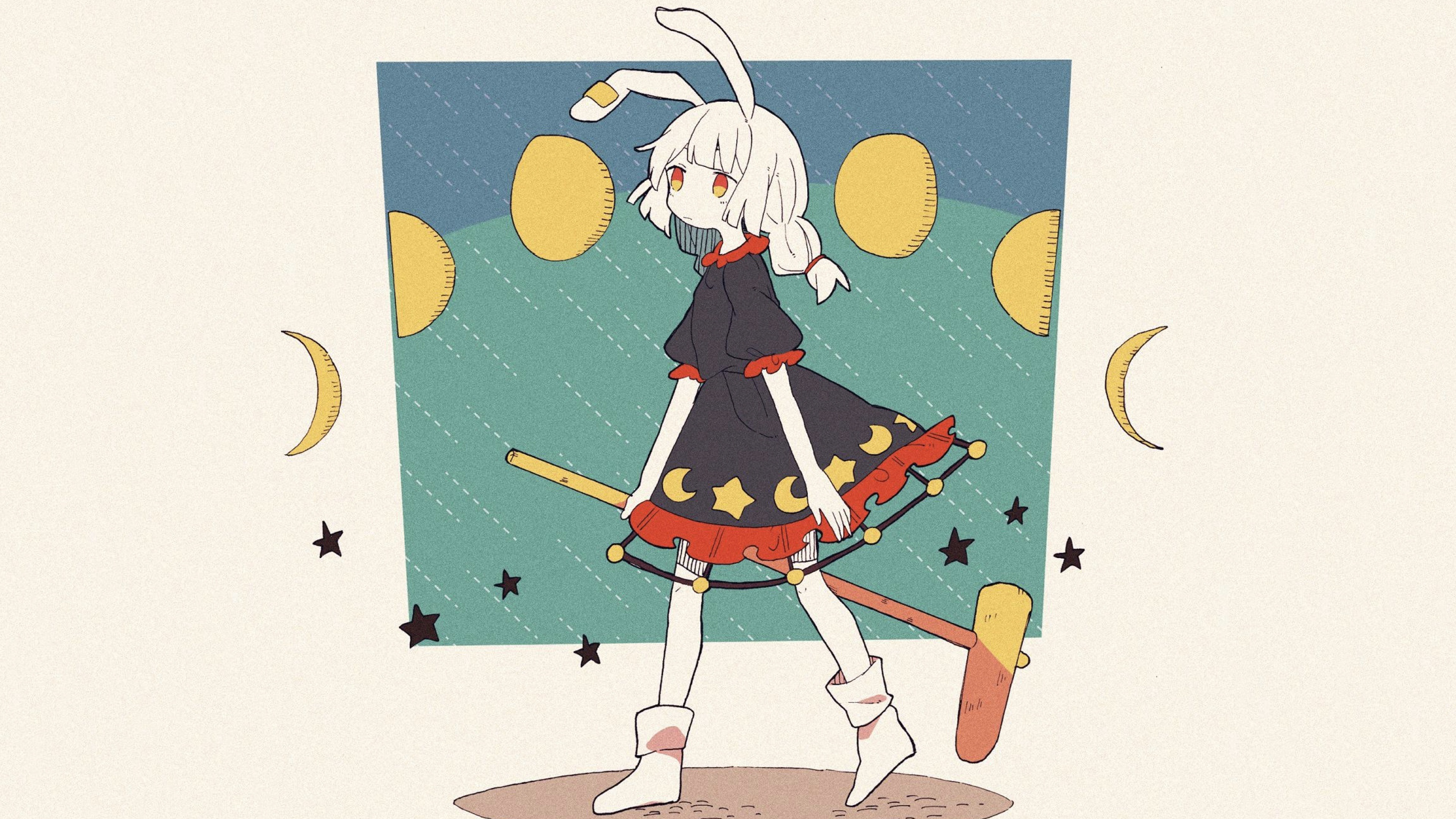 Anime Girls Moon Rabbits 3840x2160