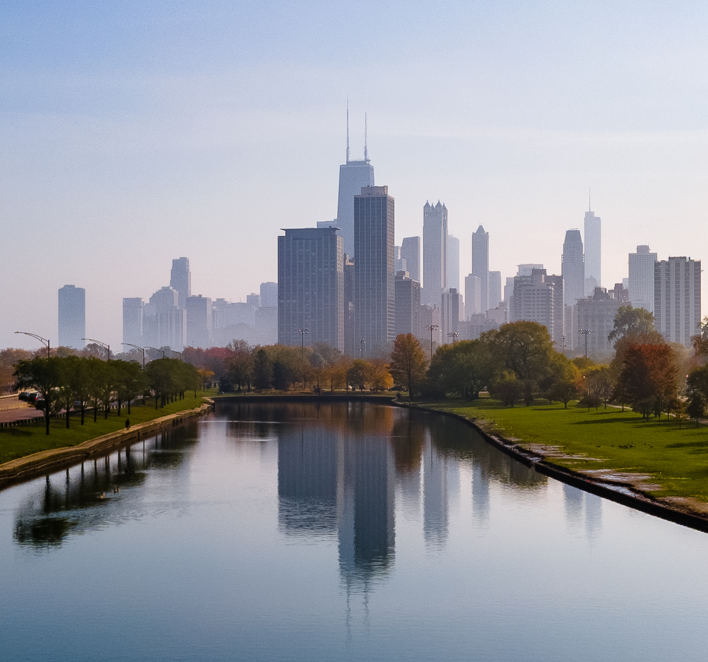 Chicago City Calm Minimalism Peaceful Skyline 1392x1302