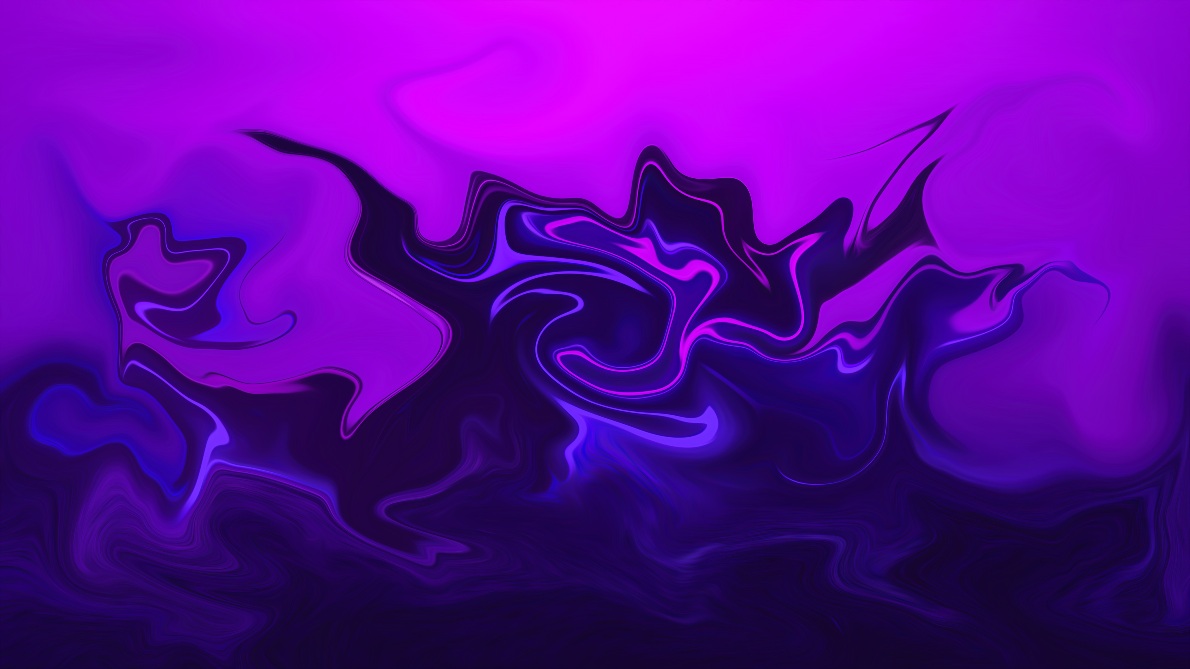 Abstract Fluid Liquid Artwork ArtStation Shapes Purple Background 3840x2160