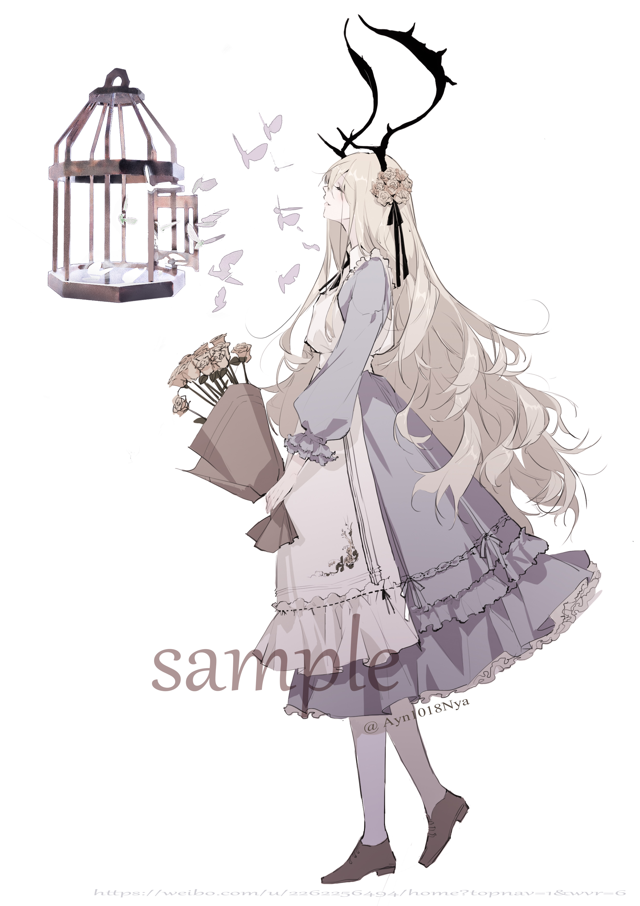 Anime Anime Girls Songruan Alice In Wonderland Long Hair Ash Blonde Dress 2480x3508