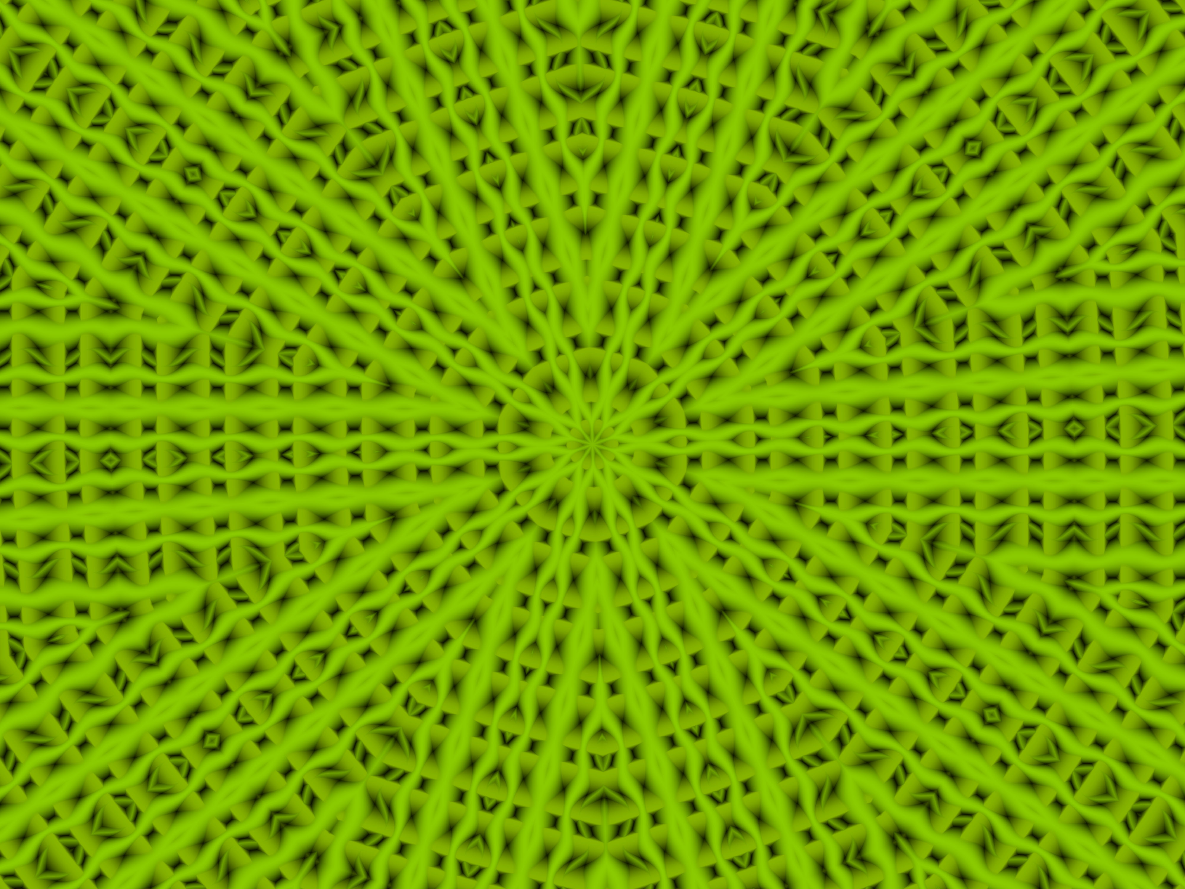Abstract Digital Art Green Kaleidoscope 4000x3000