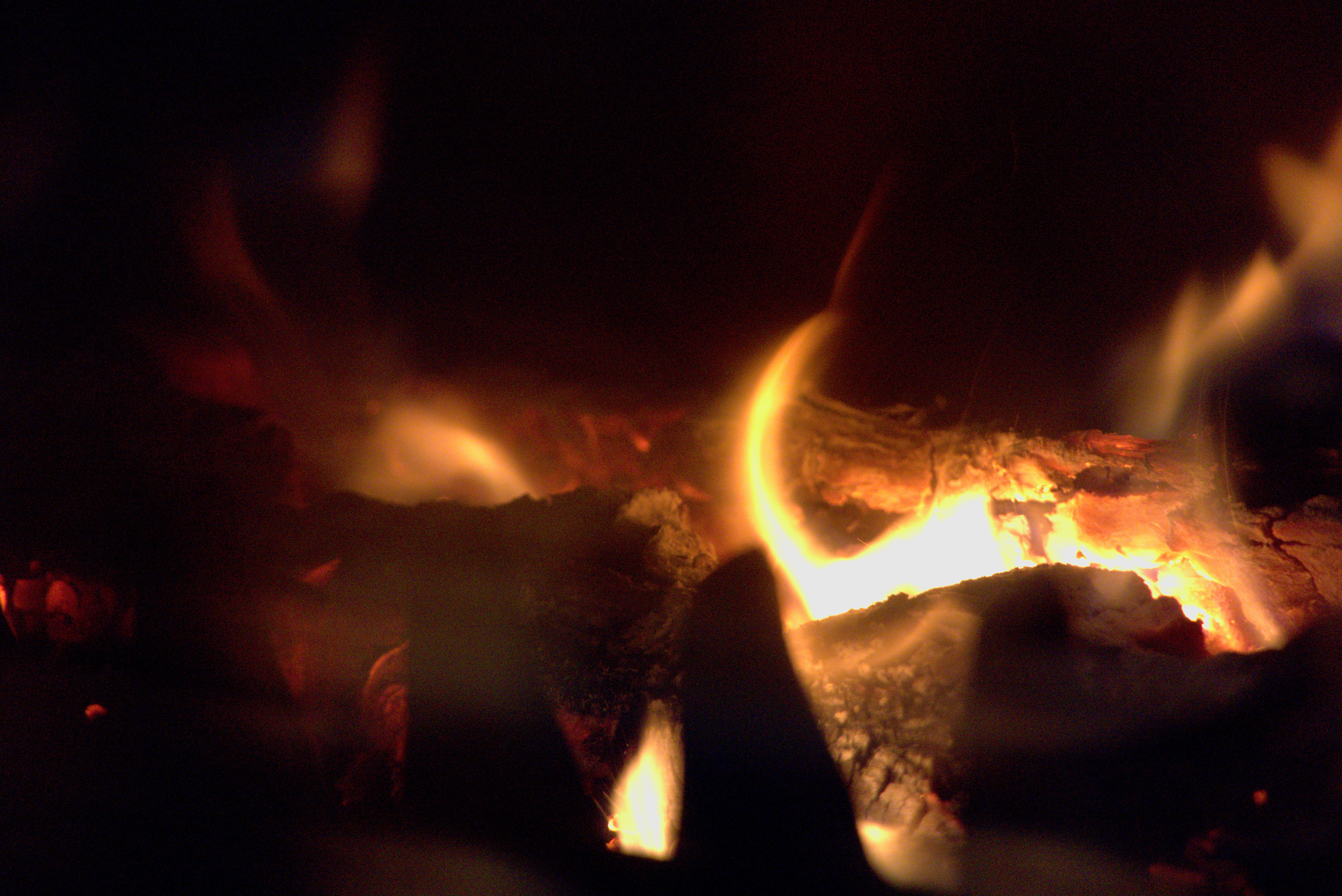 Fireplace Fire Wood Embers Burning 5488x3664