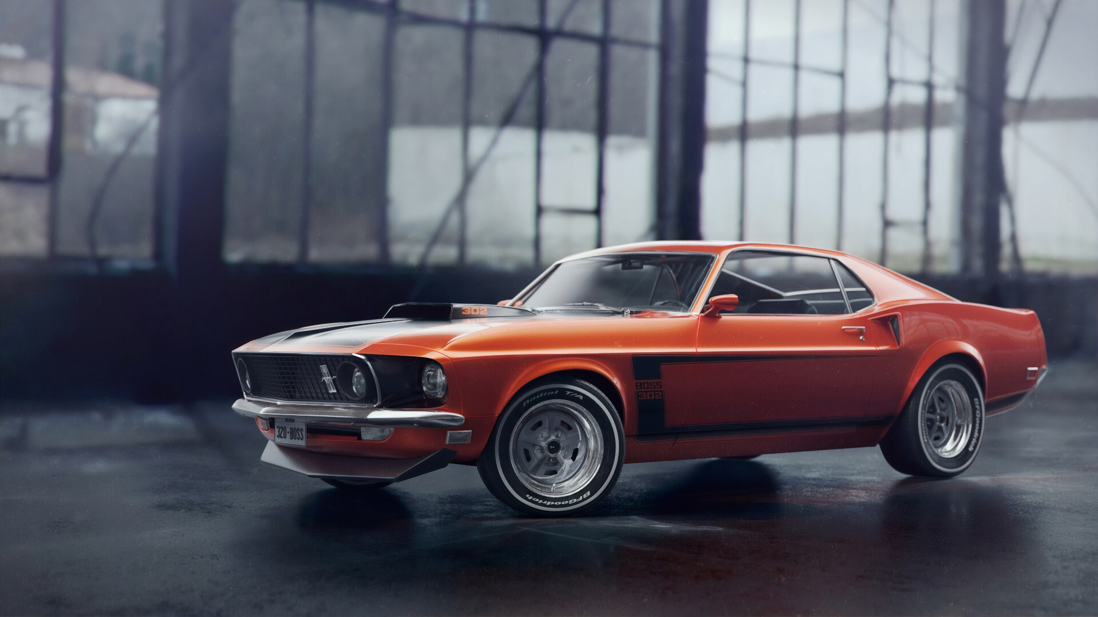 Car Ford Ford Mustang Ford Mustang Boss 302 Muscle Car Orange Car Vehicle 3840x2160