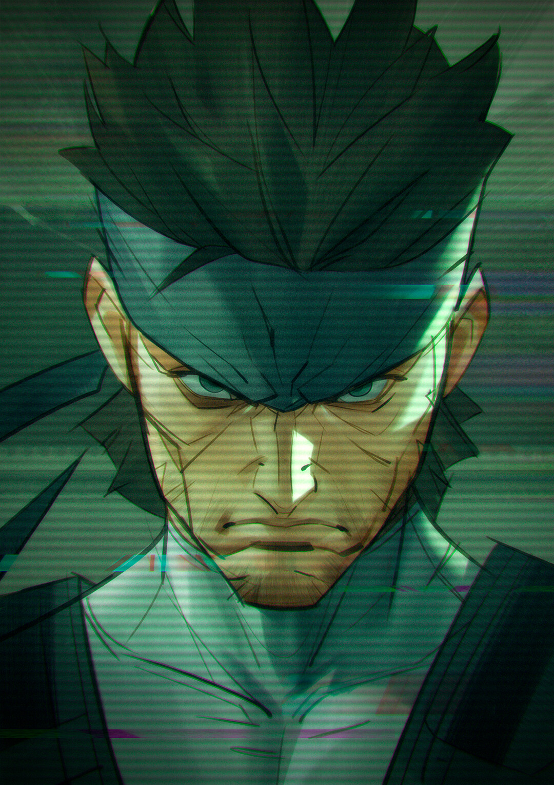 Drawing Metal Gear Solid Solid Snake Glitch Art 1080x1528