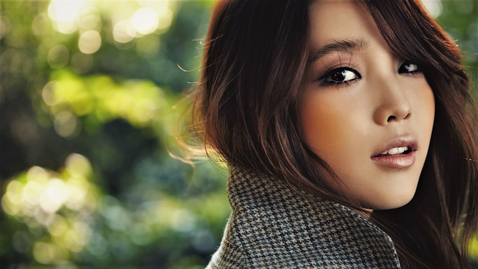 Asian Brown Eyes Brunette Face Girl Singer South Korean Woman 1920x1080