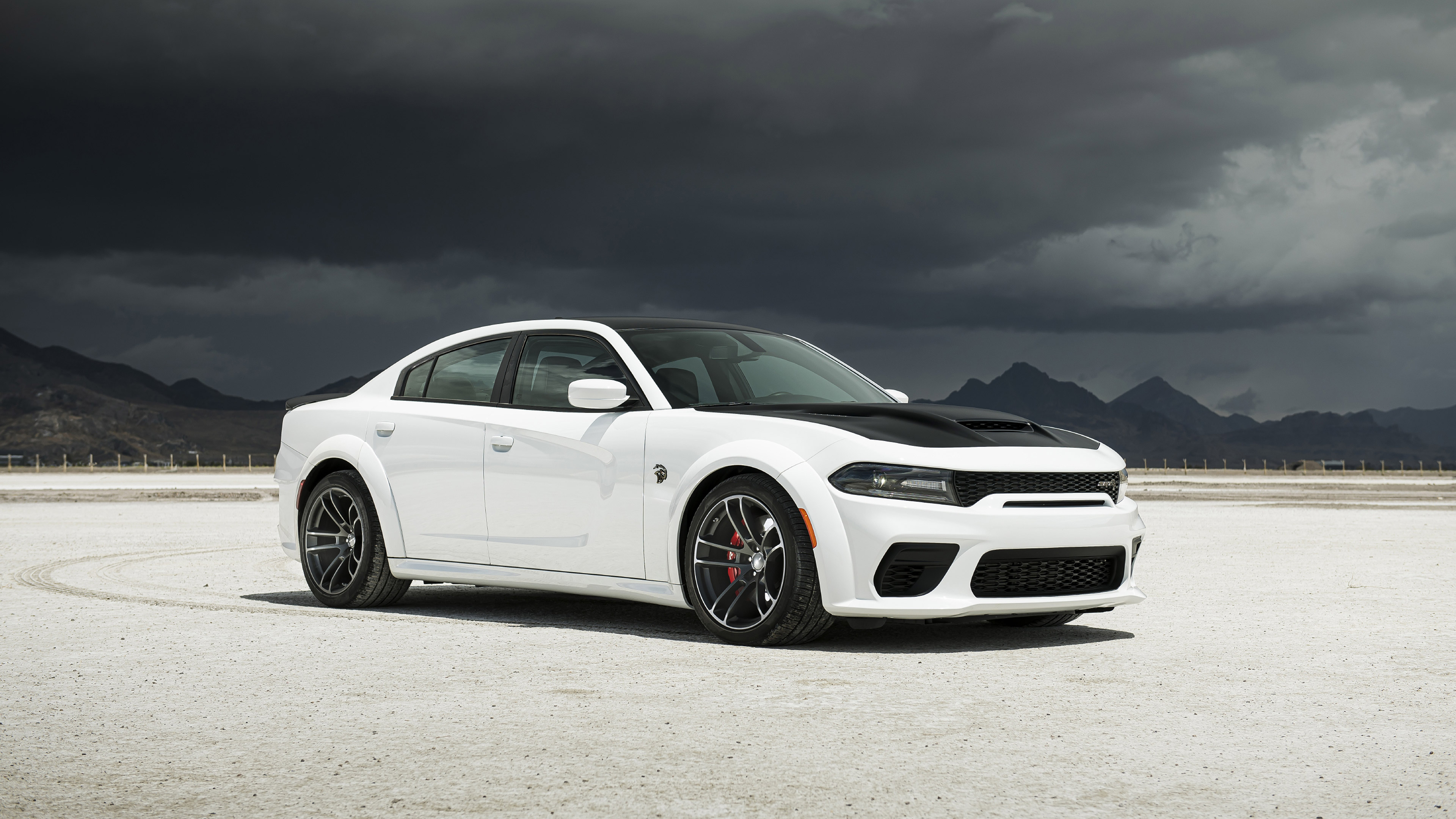 Car Coupe Dodge Charger Srt Hellcat Redeye Muscle Car White Car 3840x2160