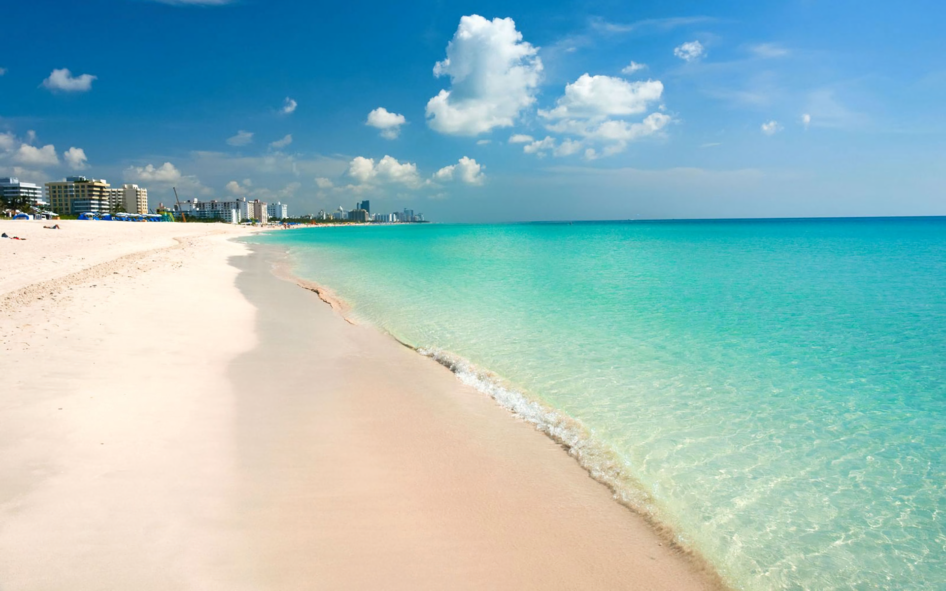 Beach City Earth Horizon Miami Ocean Sand Sea 1920x1200