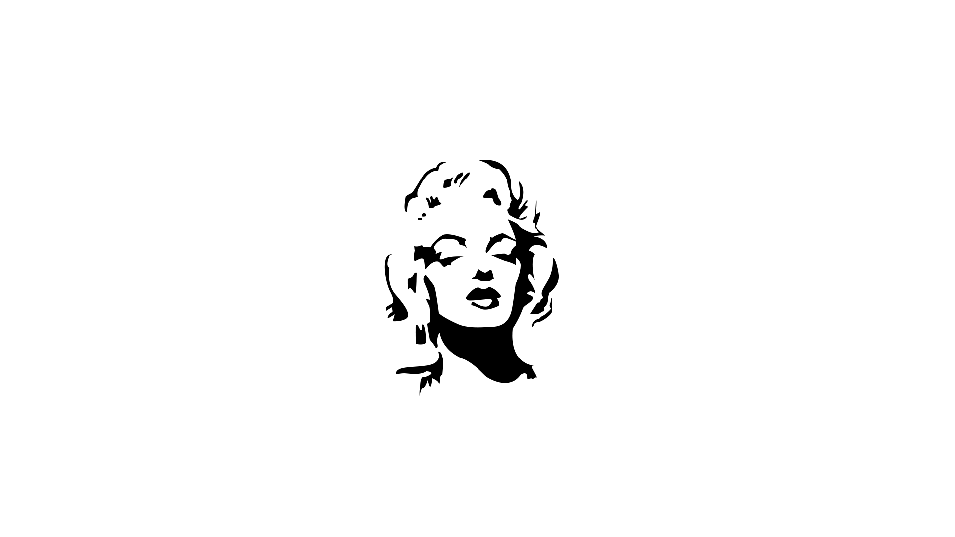Drawing Illustration Marilyn Monroe Monochrome White Background 1920x1080