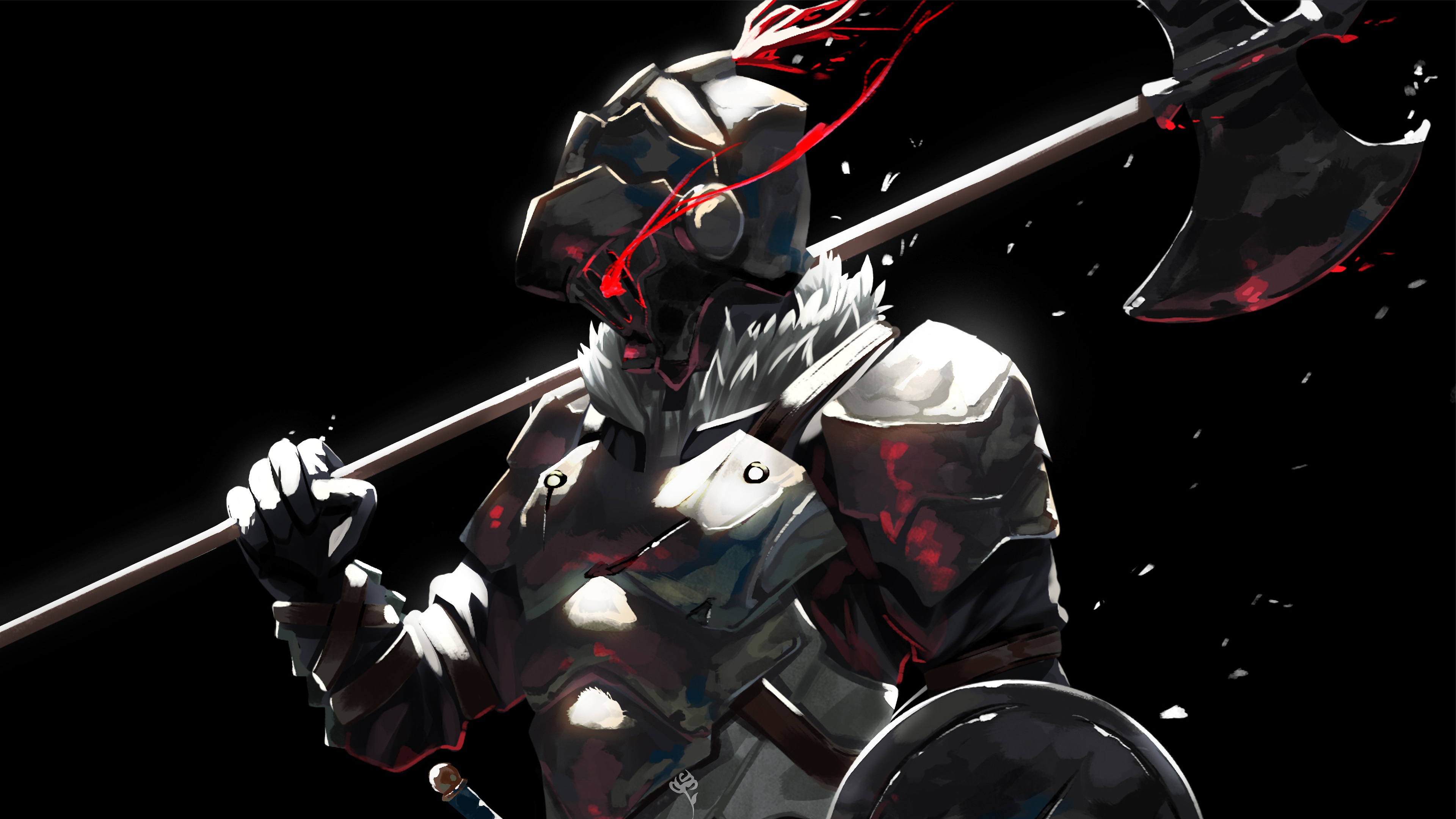 Armor Axe Blood Goblin Slayer Helmet Weapon 3840x2160