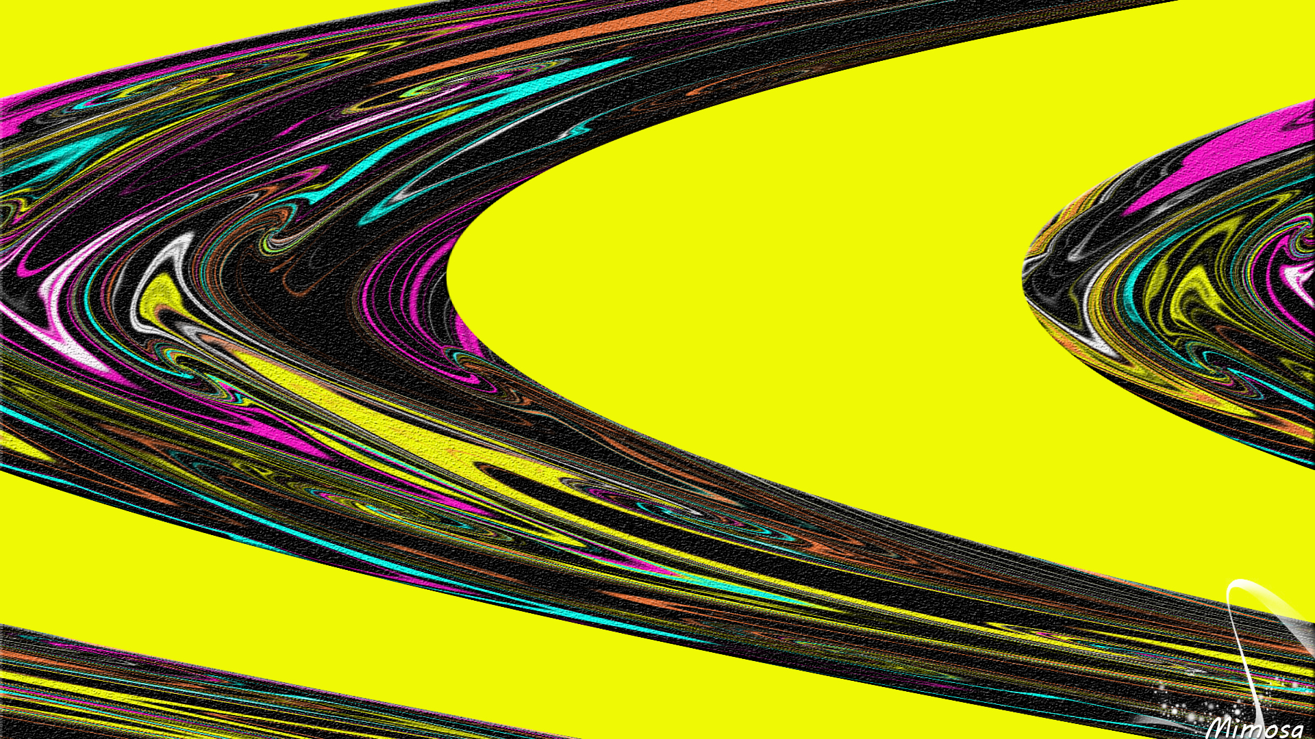 Abstract Artistic Colors Curves Digital Art Yellow 1920x1080