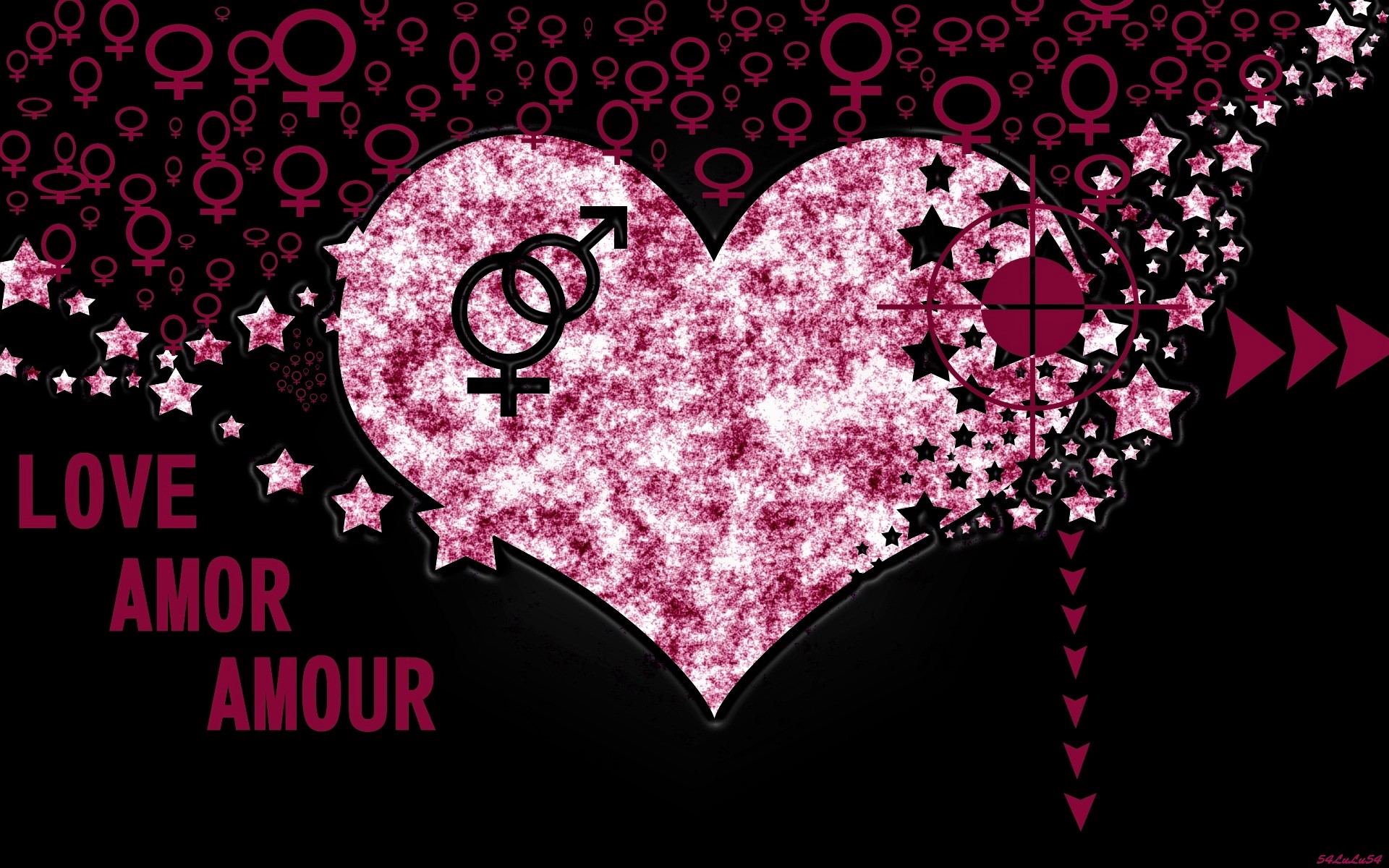 Amour Artistic Heart Love Purple 1920x1200