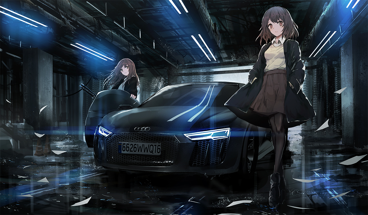 SWAV Anime Anime Girls Car Audi 1500x878
