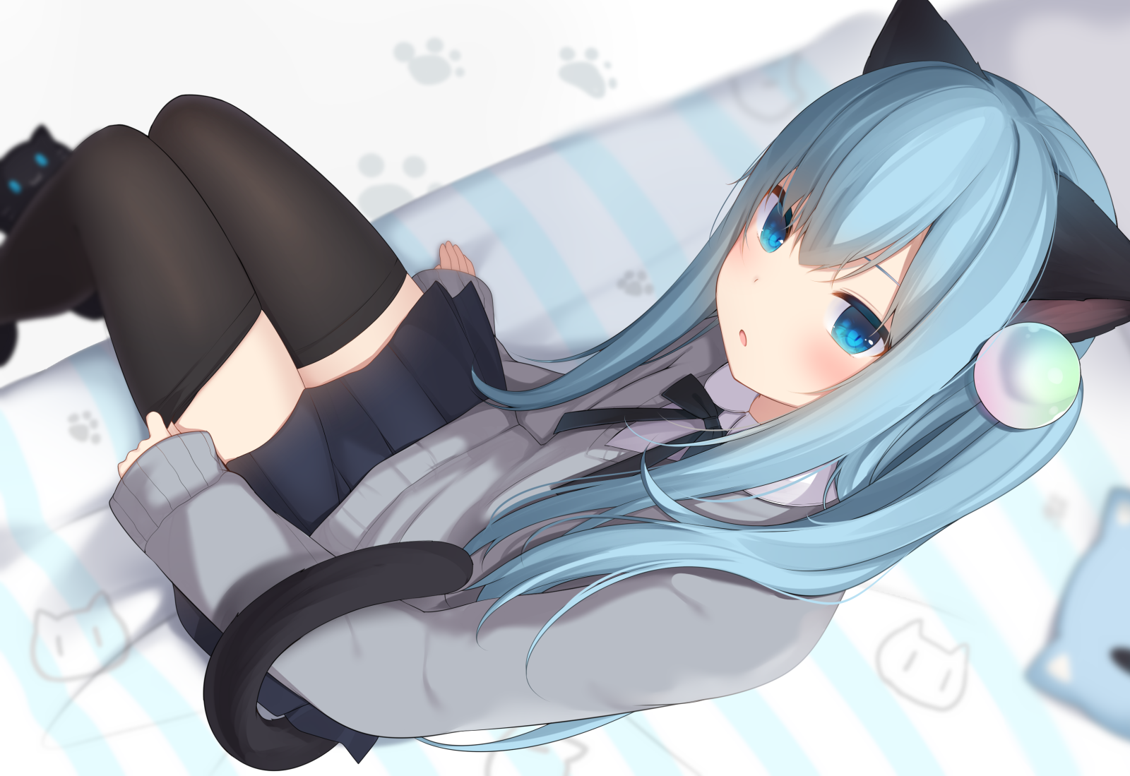 Anime Cute GIF  Anime Cute Blue Cat  Discover  Share GIFs
