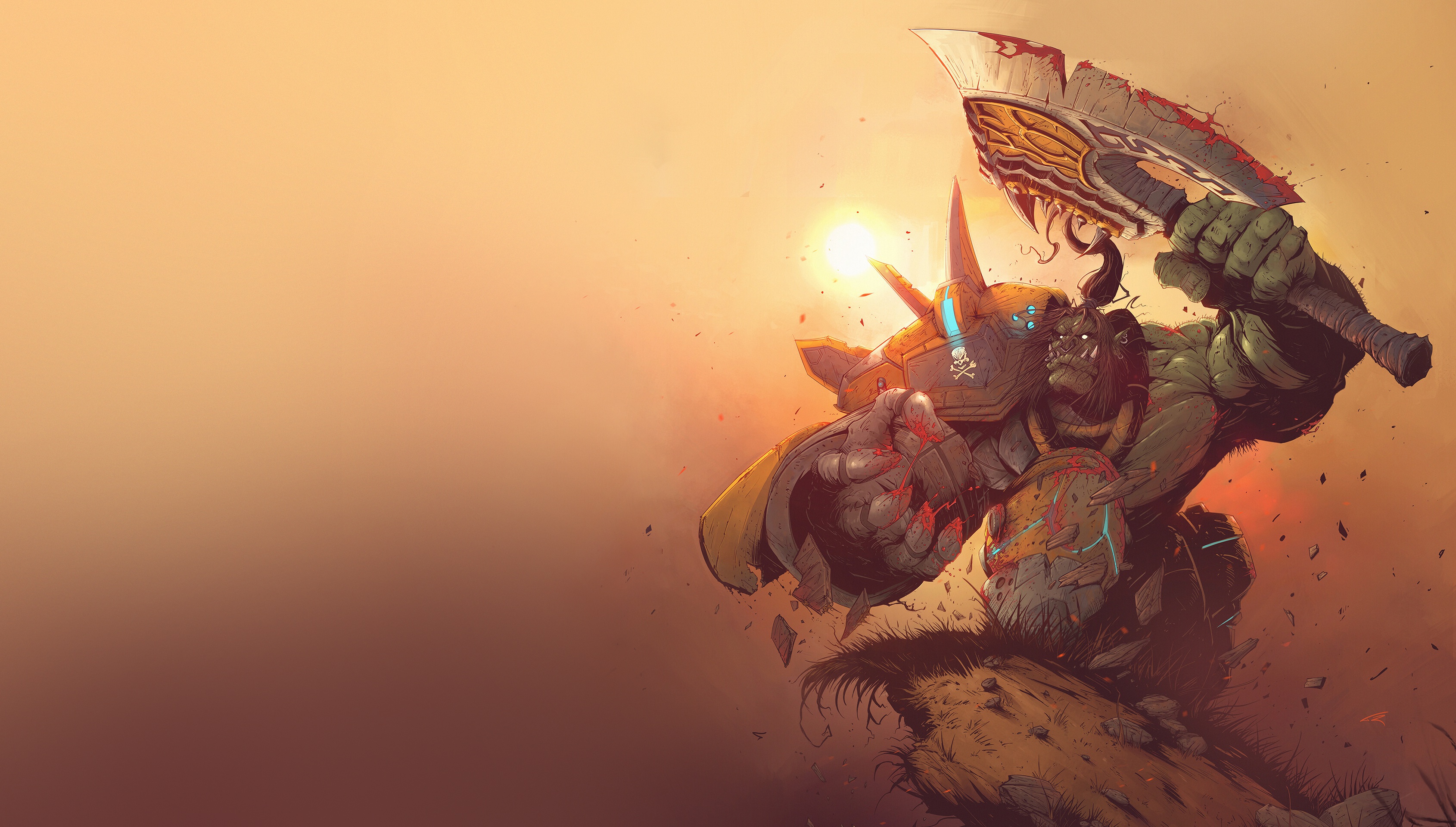Axe Grommash Hellscream Orc Warrior World Of Warcraft 3380x1920