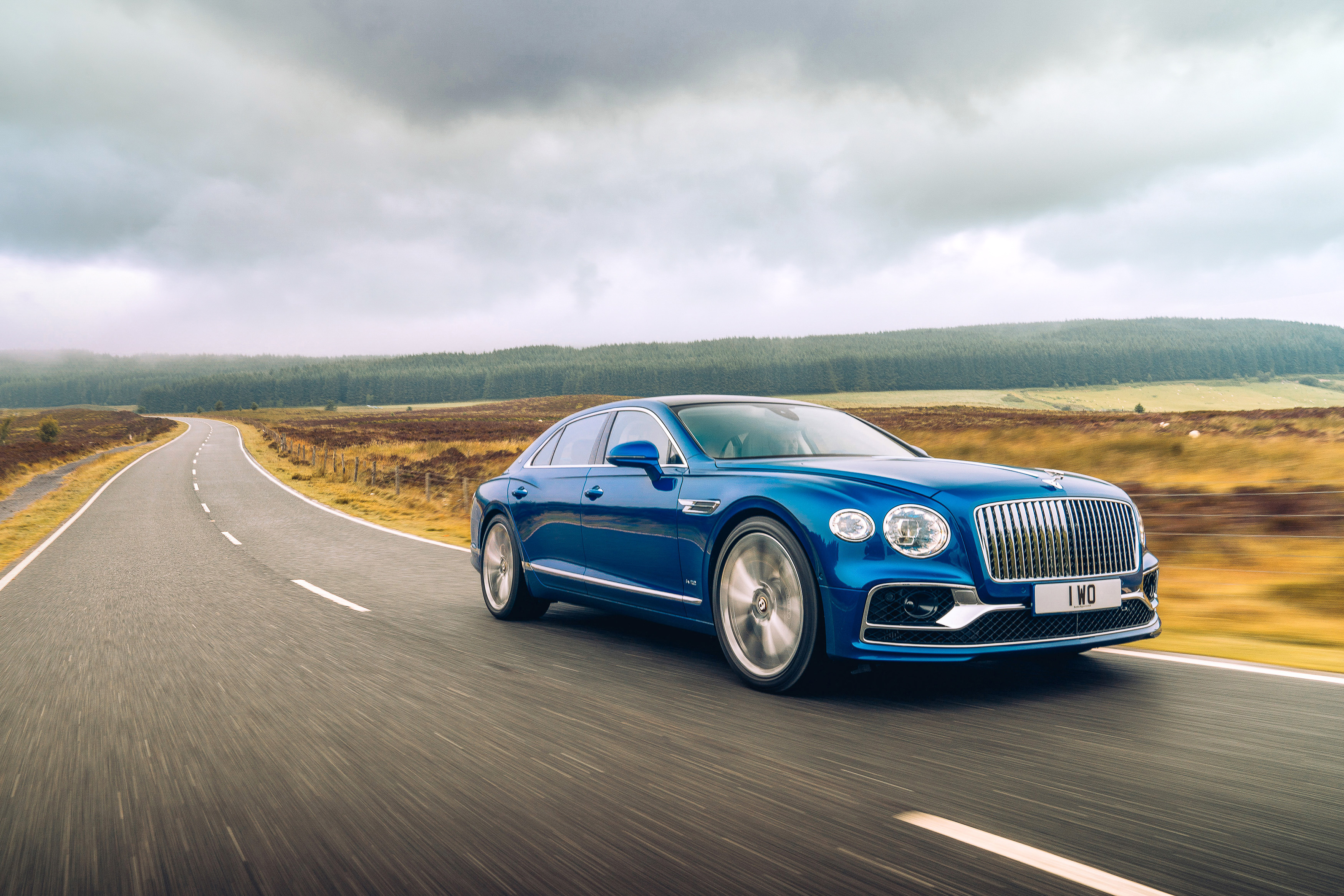 Bentley Bentley Flying Spur Blue Car Car Luxury Car Vehicle 3500x2334