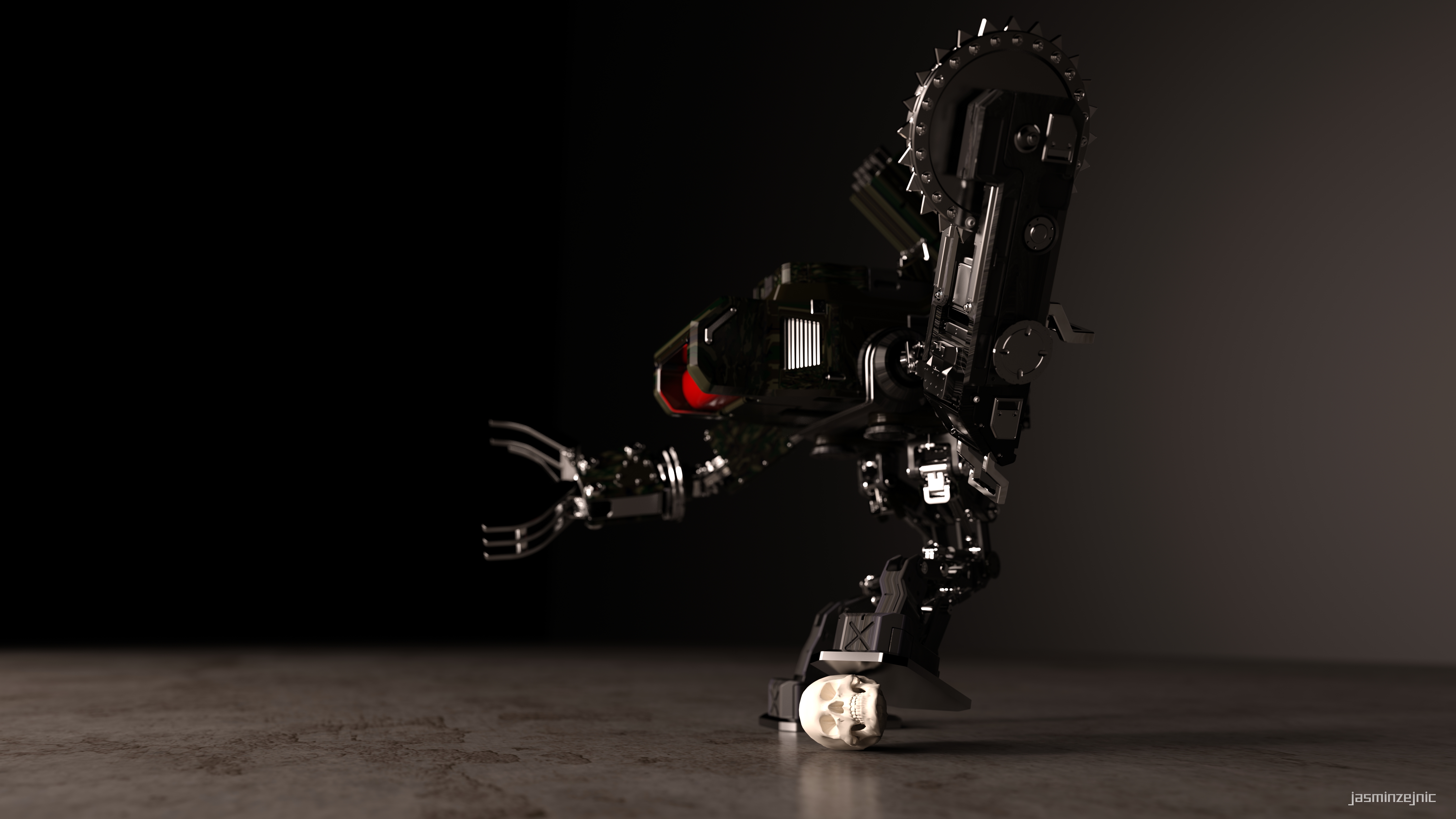 3d Cgi Digital Art High Tech Robot Sci Fi Skull 6500x3657