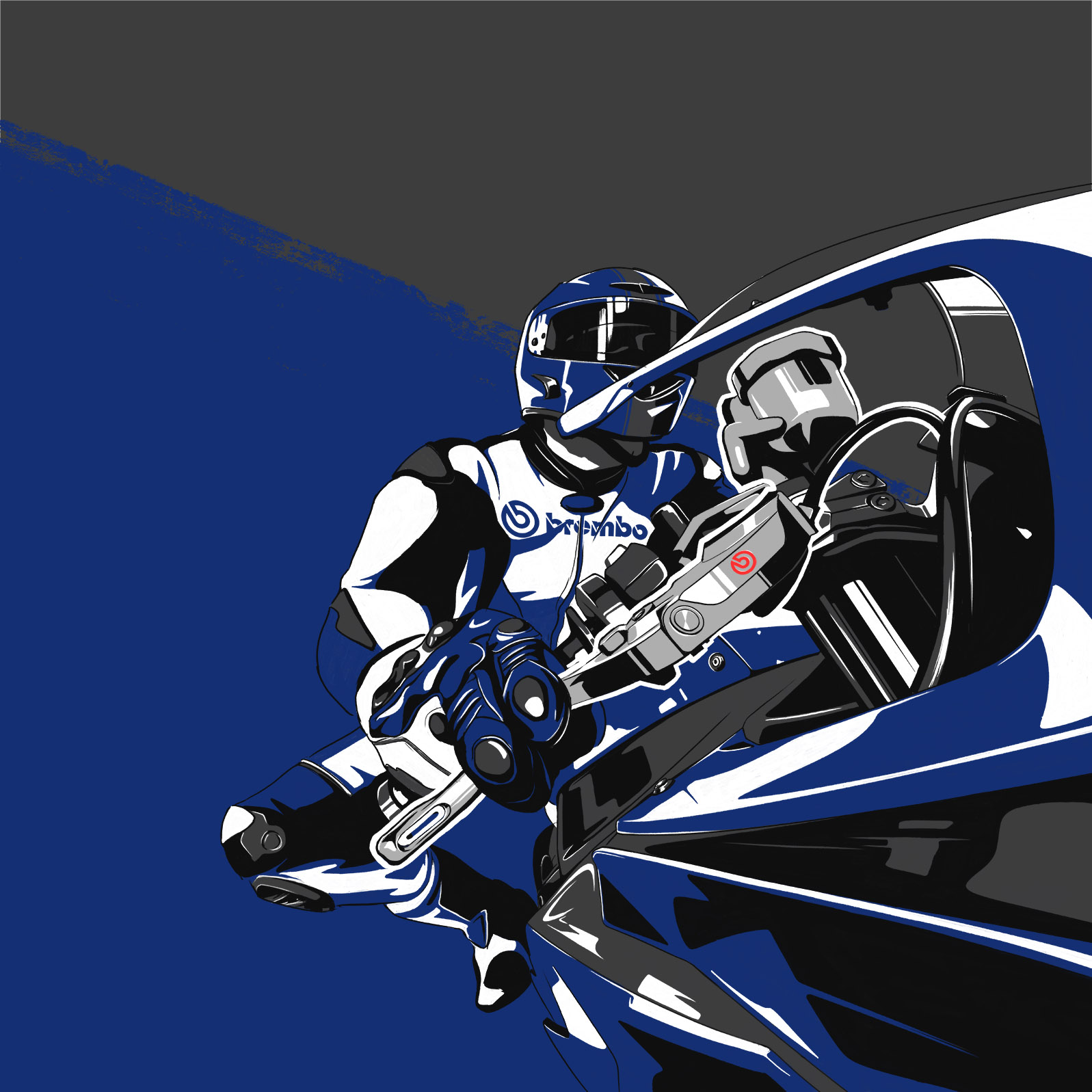 Brembo Moto GP Motorcycle Illustration 1597x1597