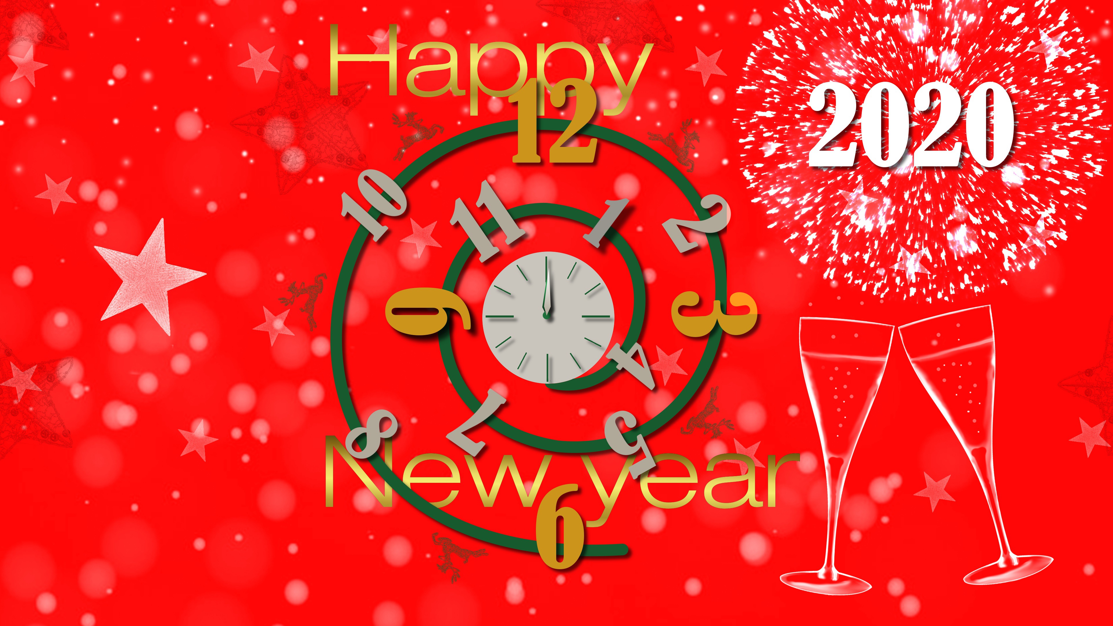 Happy New Year New Year New Year 2020 3840x2160
