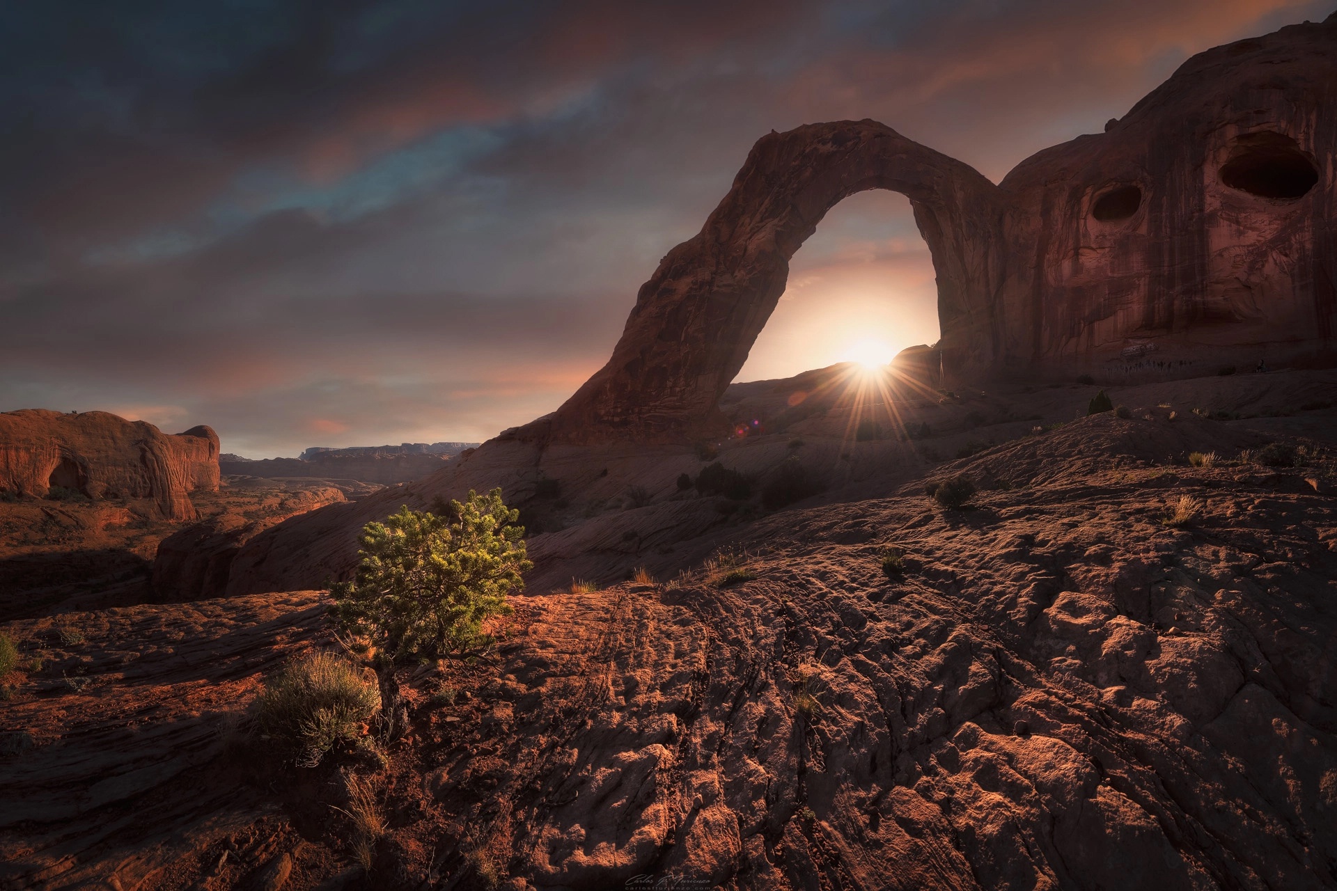 Arch Desert Nature Rock Sunrise 1920x1280