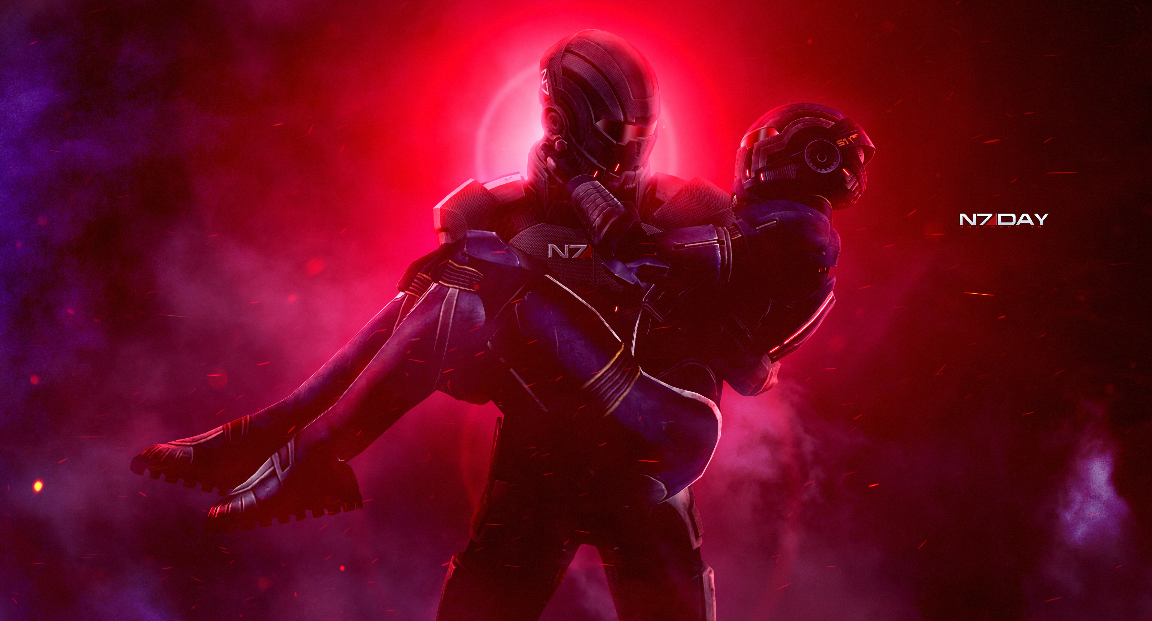 Ashley Williams Commander Shepard N7 Mass Effect Sci Fi 3840x2070