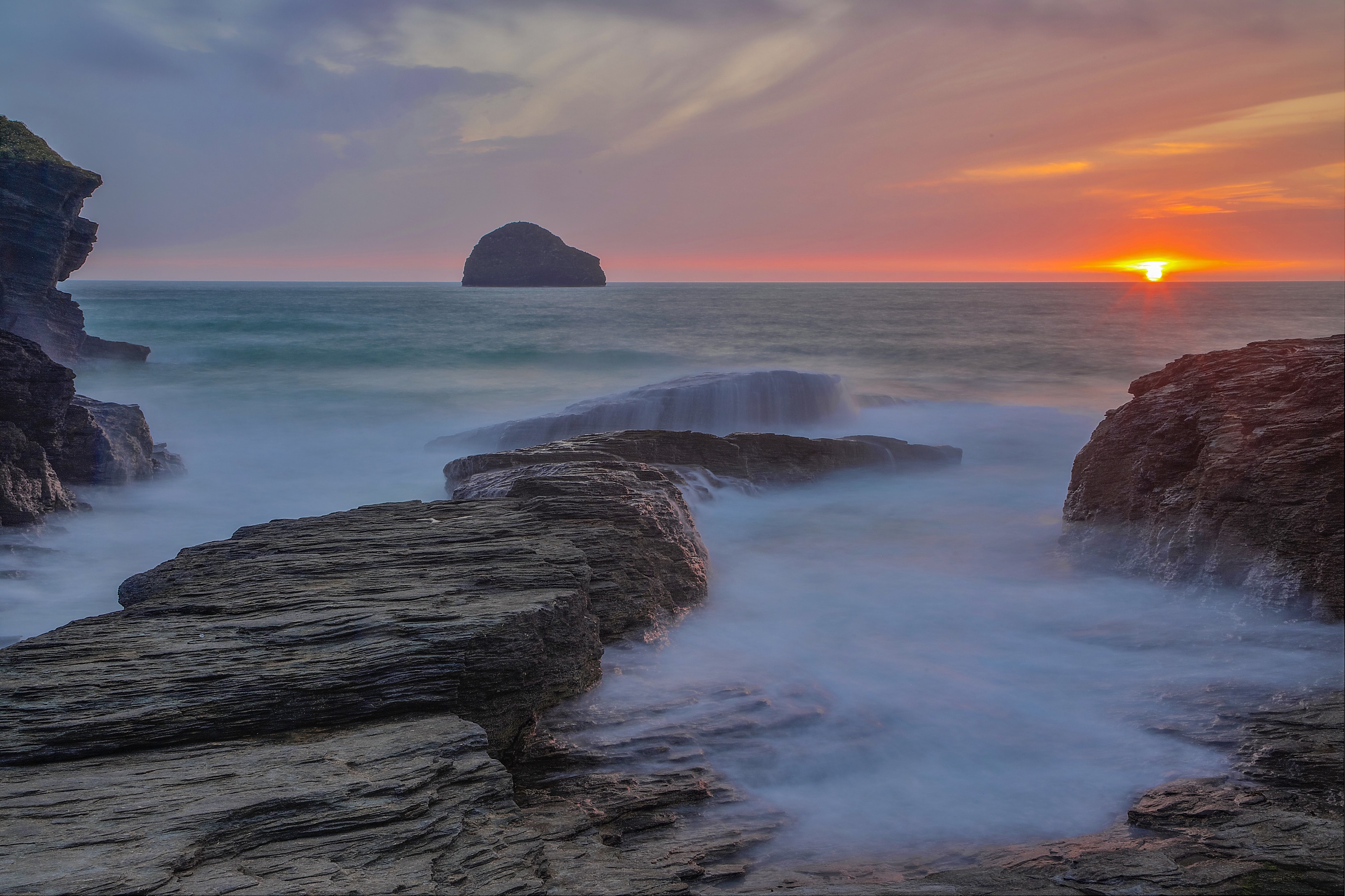 Australia Ocean Rock Sunset 3072x2048