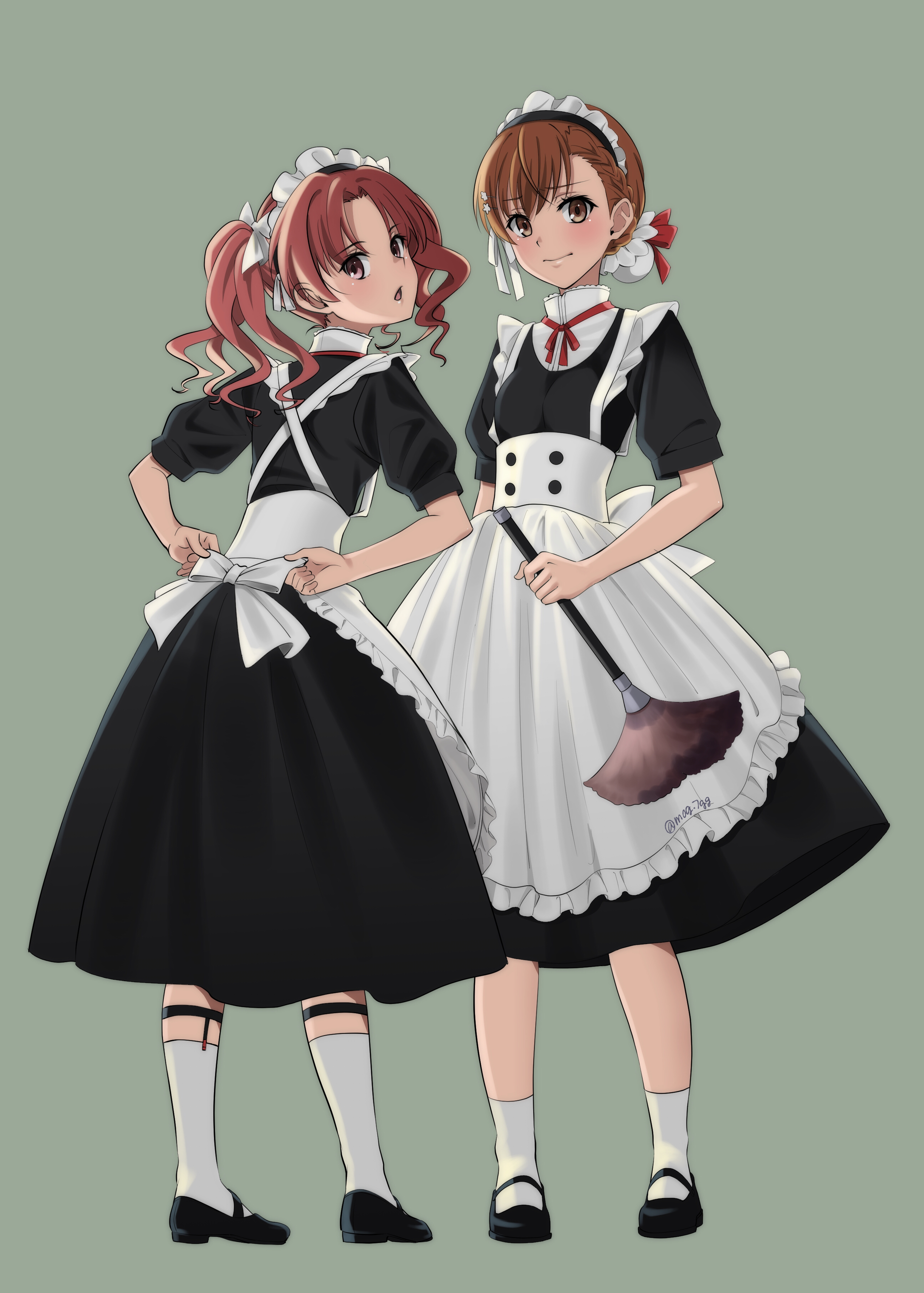 To Aru Kagaku No Railgun To Aru Majutsu No Index Misaka Mikoto Shirai Kuroko Anime Girls Maid Outfit 2591x3624
