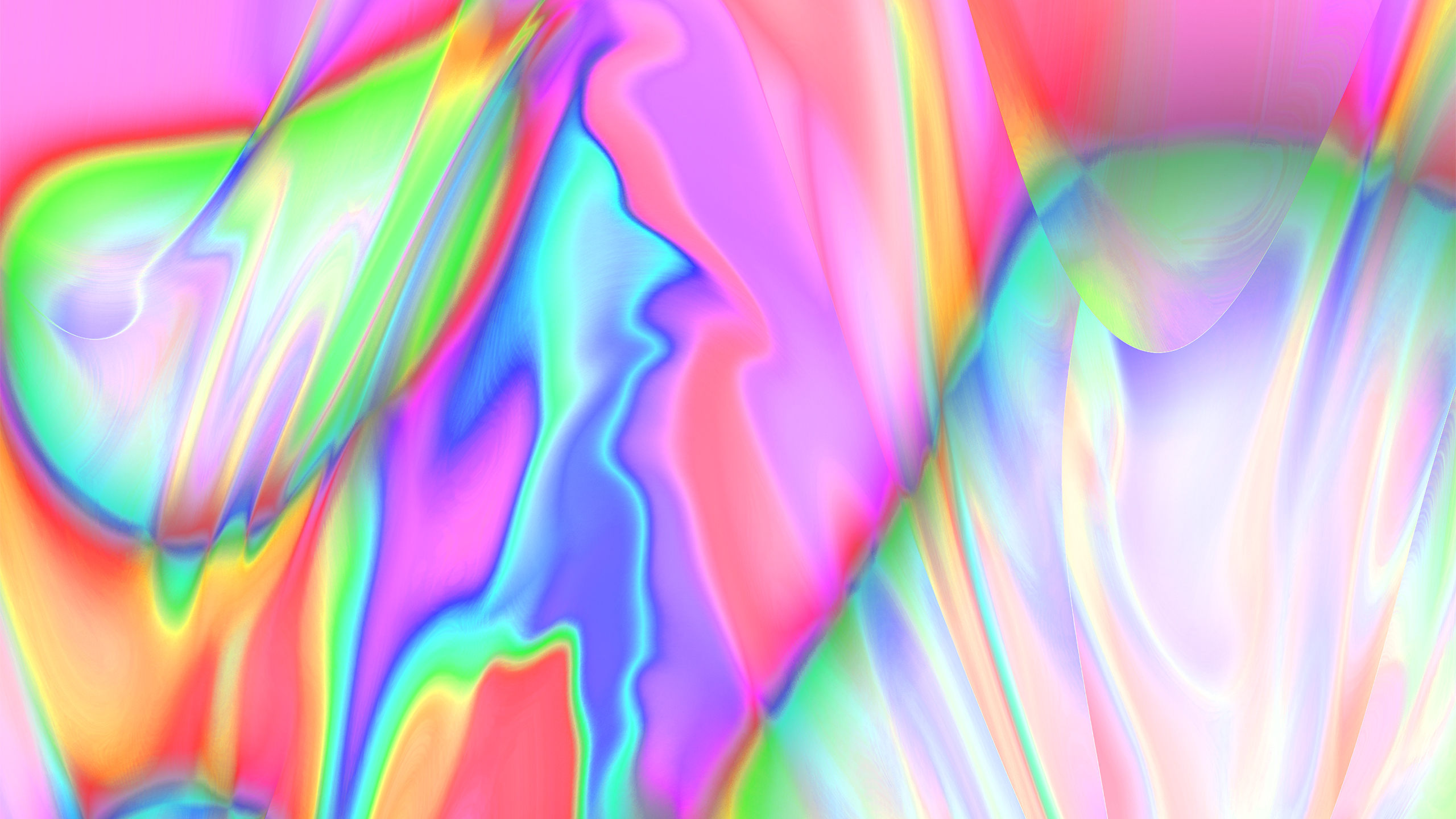 Abstract Photoshop Colorful Holographic Iridescent Liquid Gradient Graphic Design 2560x1440