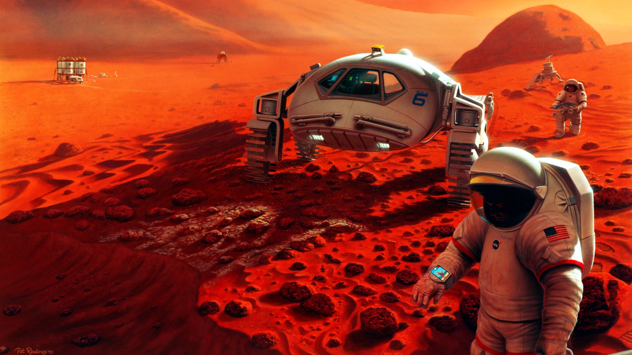 Astronaut Mars Vehicle 2048x1152