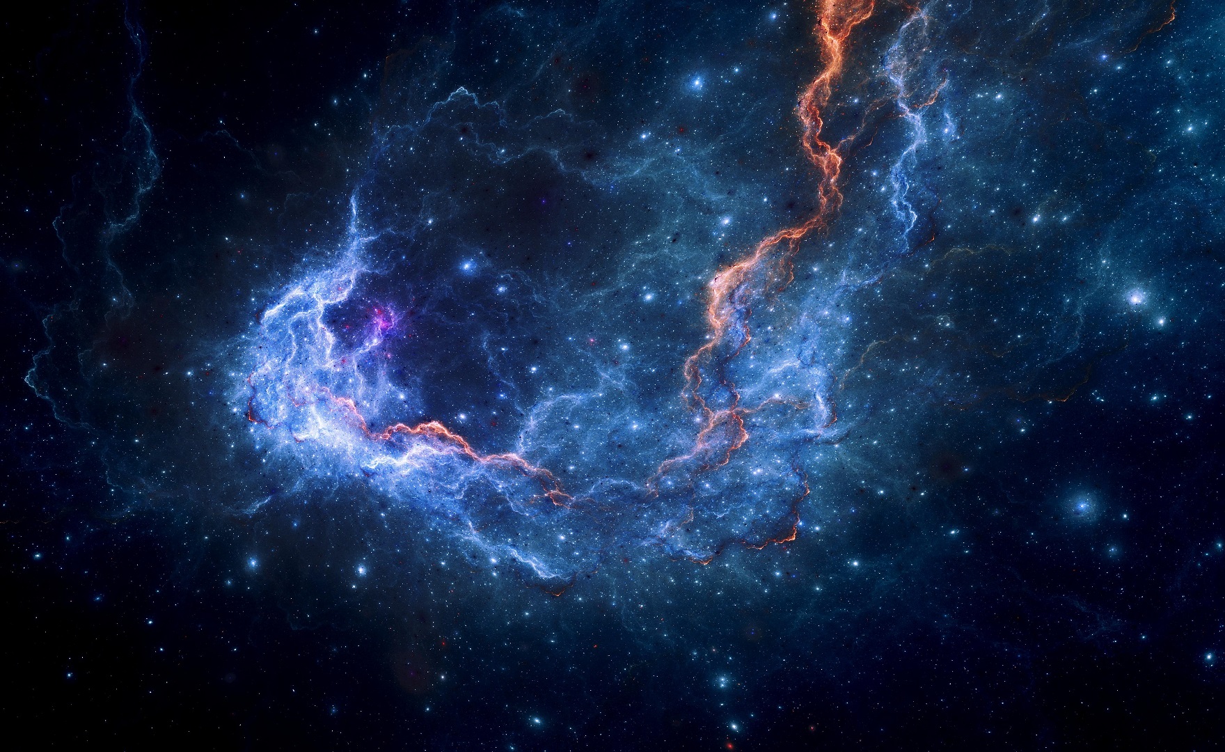 Nebula Stars Galaxy Universe Space Electric Lightning Andromeda 1760x1080