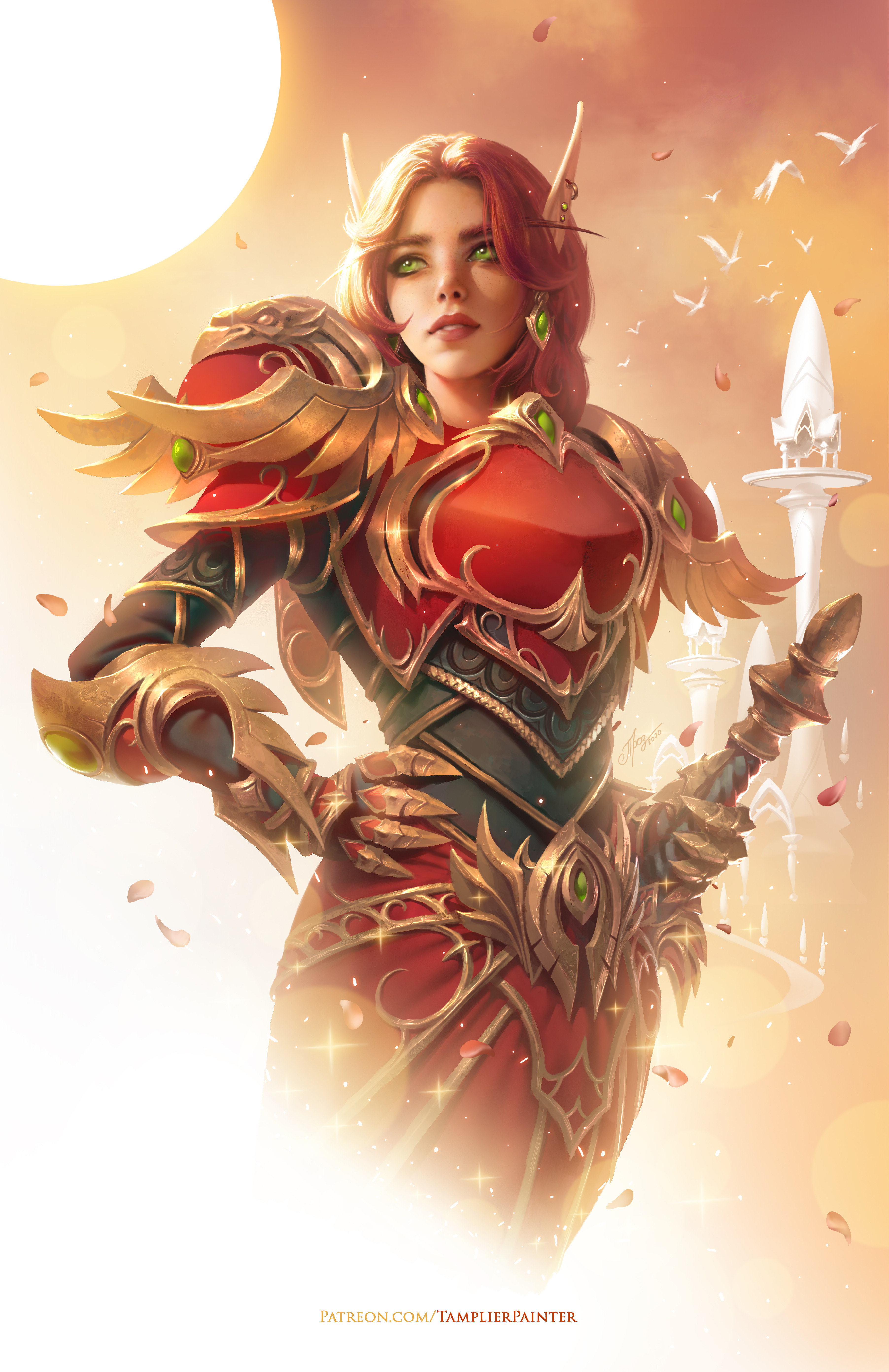 Fan Art PC Gaming World Of Warcraft Video Game Art Video Game Girls Green Eyes Fantasy Art Fantasy G 3608x5566