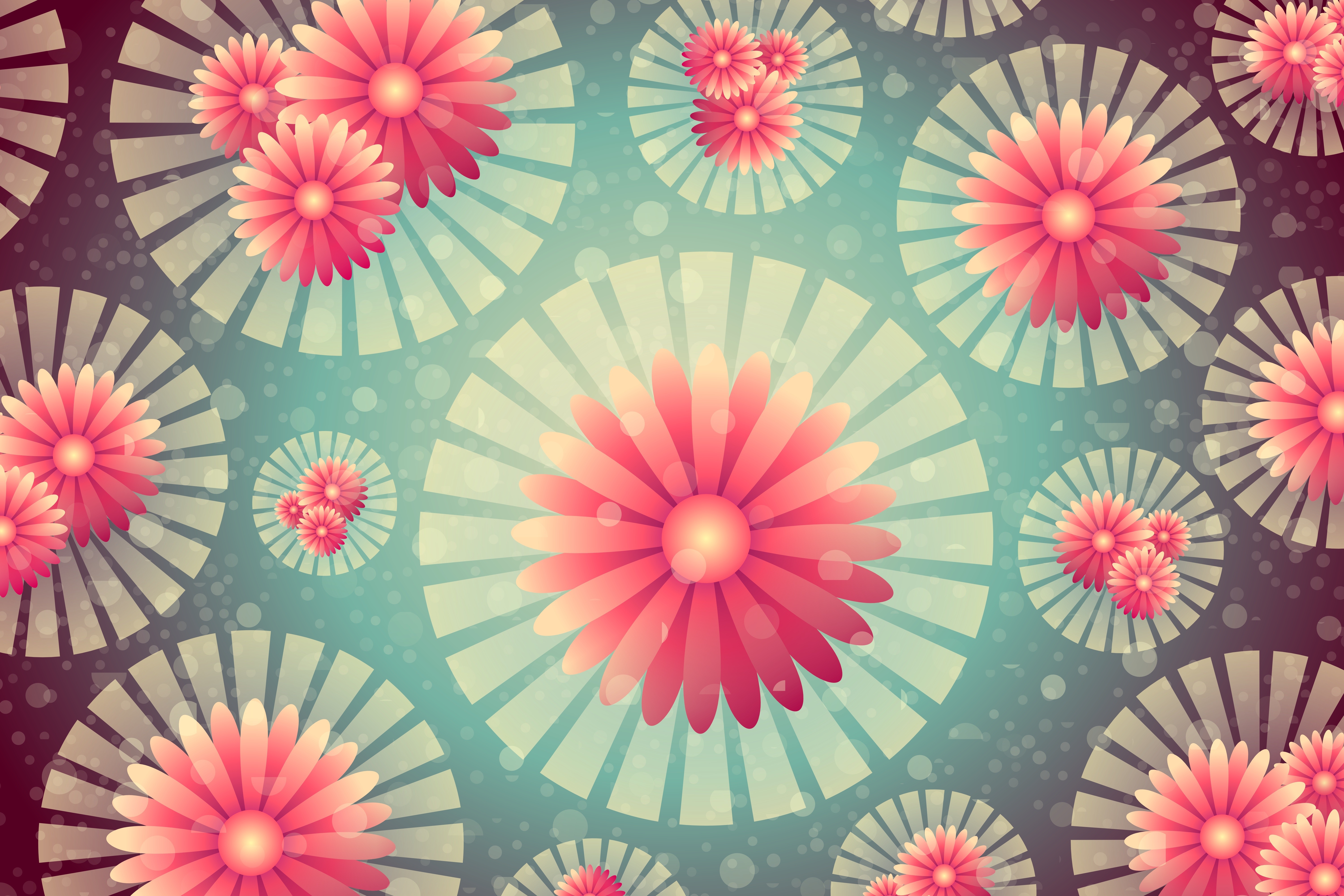 Digital Art Flower Pattern 6000x4000