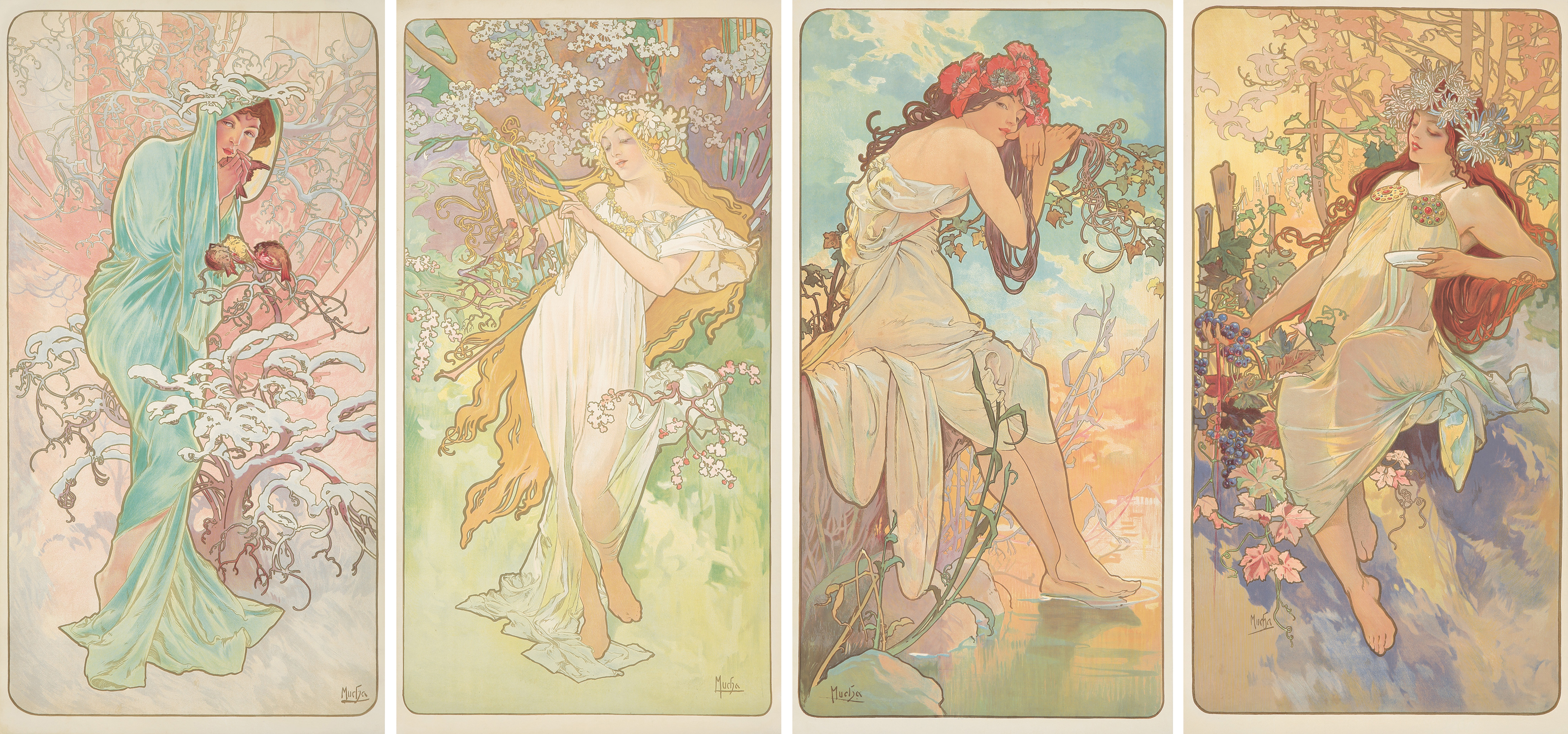 Alphonse Mucha Art Nouveau Illustration Traditional Art 4399x2059
