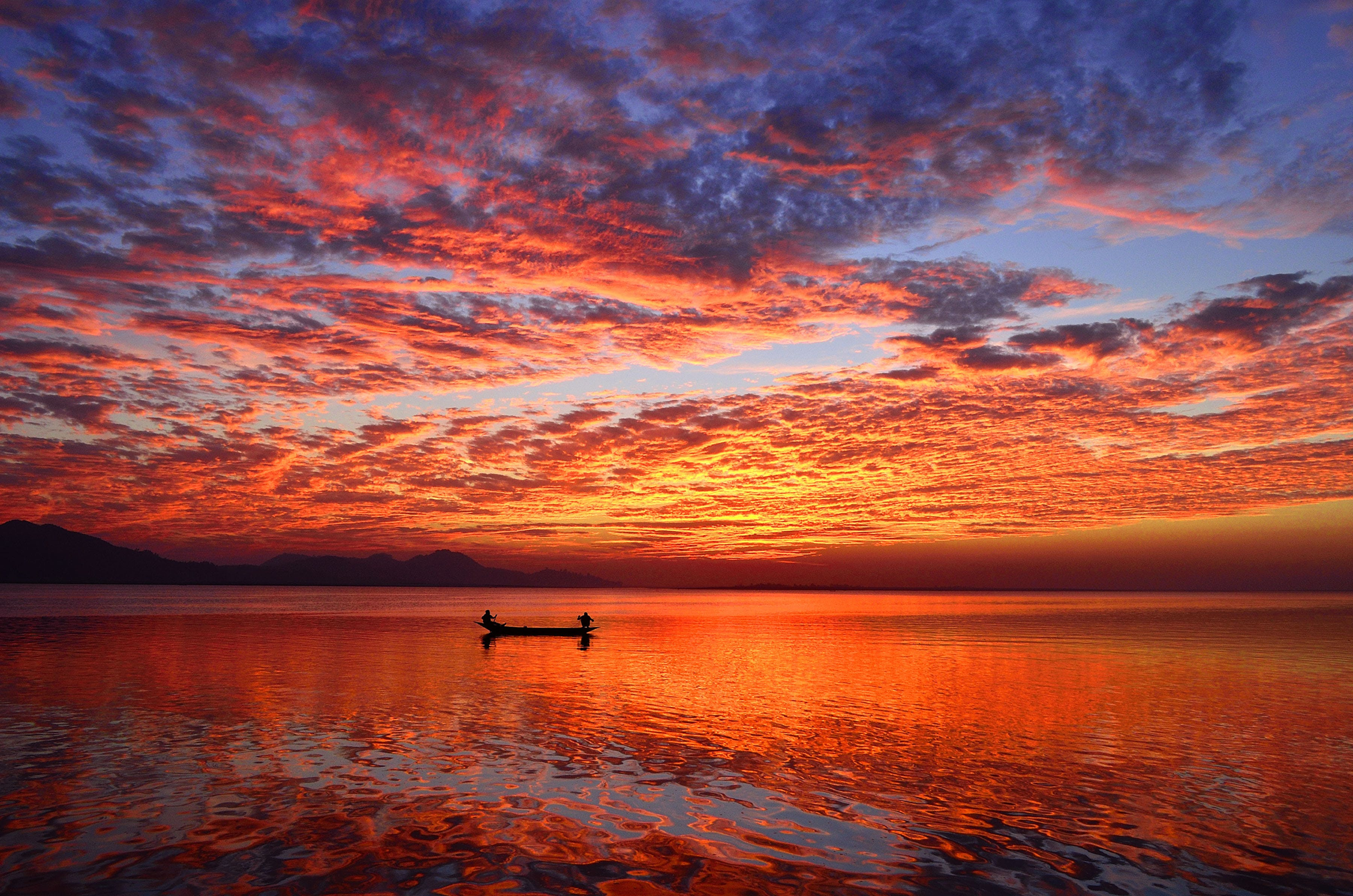 Cloud Horizon Reflection Sea Sunset 3000x1987
