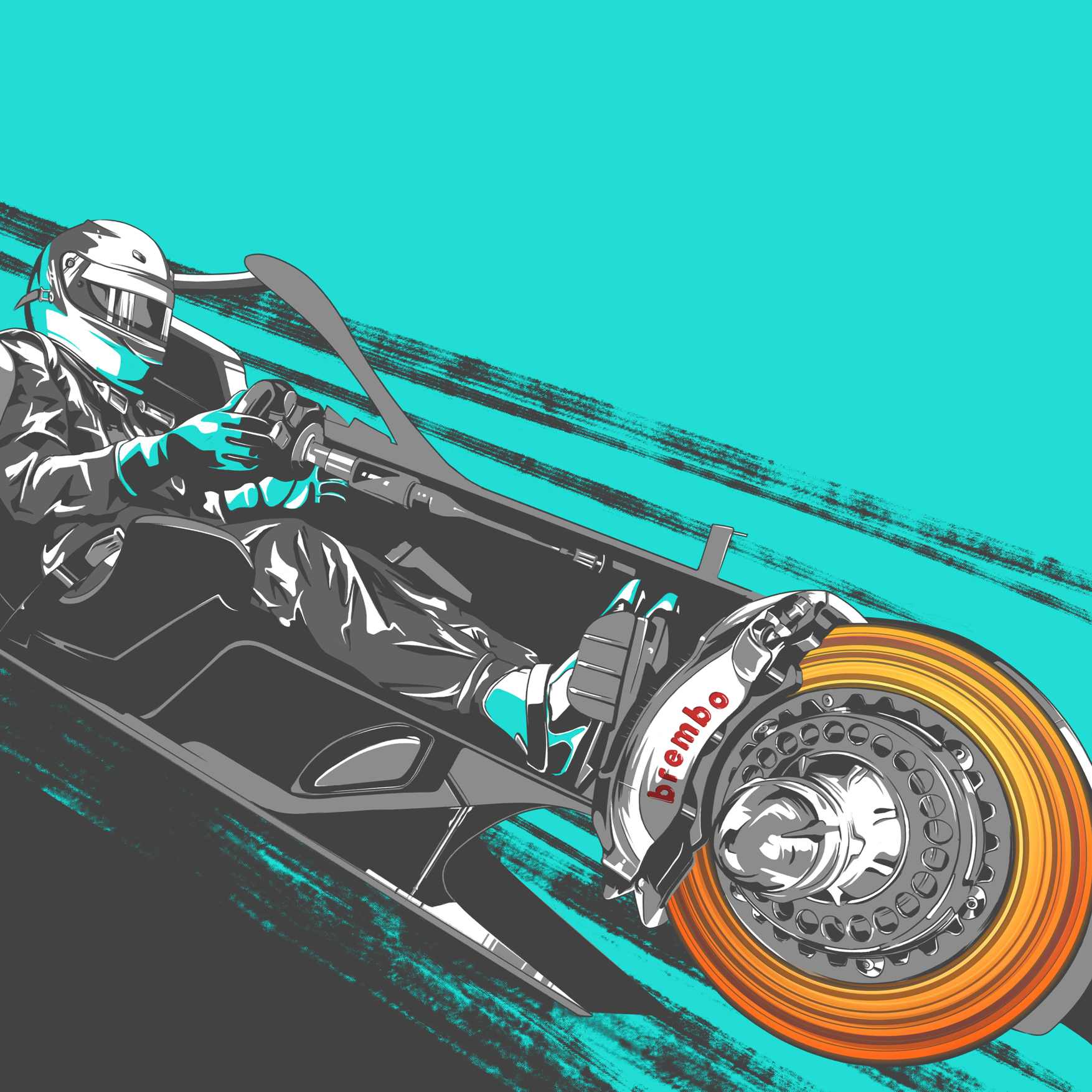 Brembo Racing Illustration Formula 1 Mercedes AMG Petronas 1754x1754