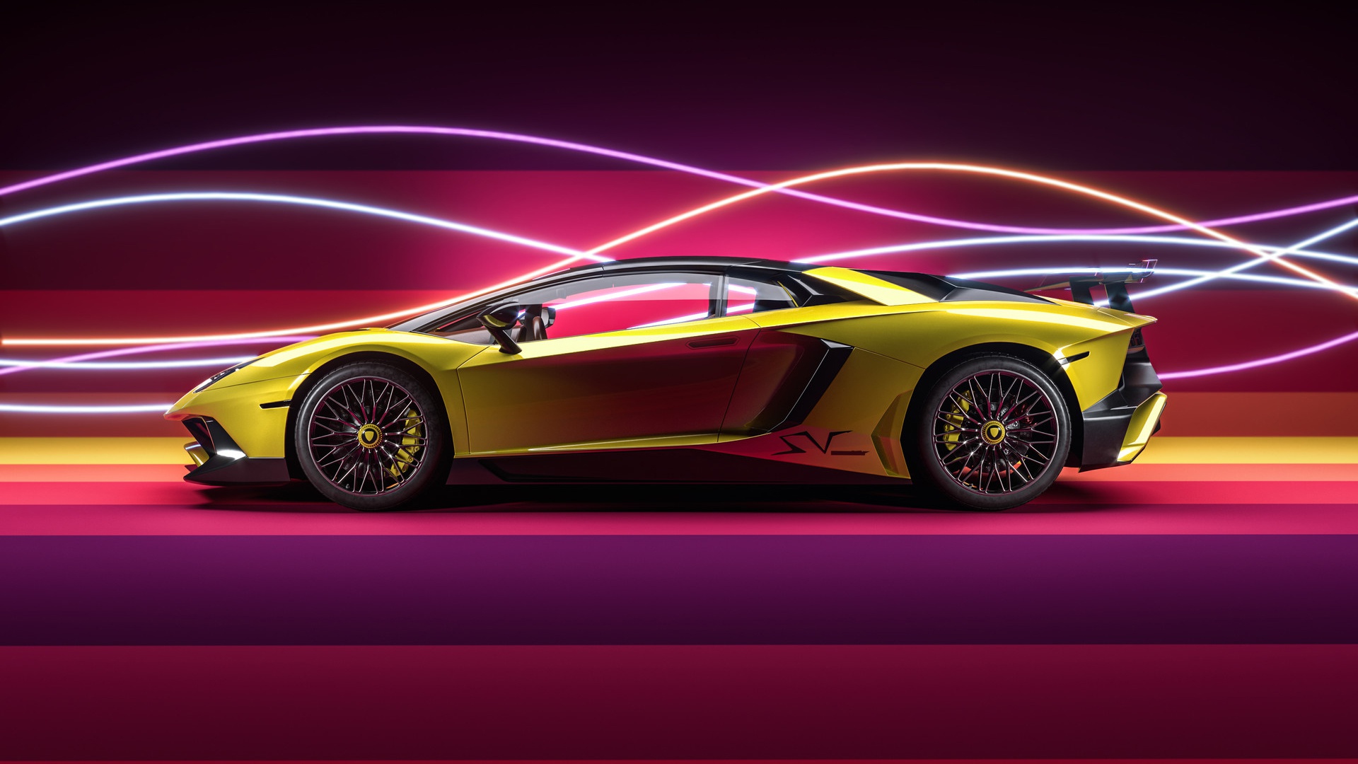 Car Lamborghini Lamborghini Aventador Sport Car Supercar Vehicle Yellow Car 1920x1080