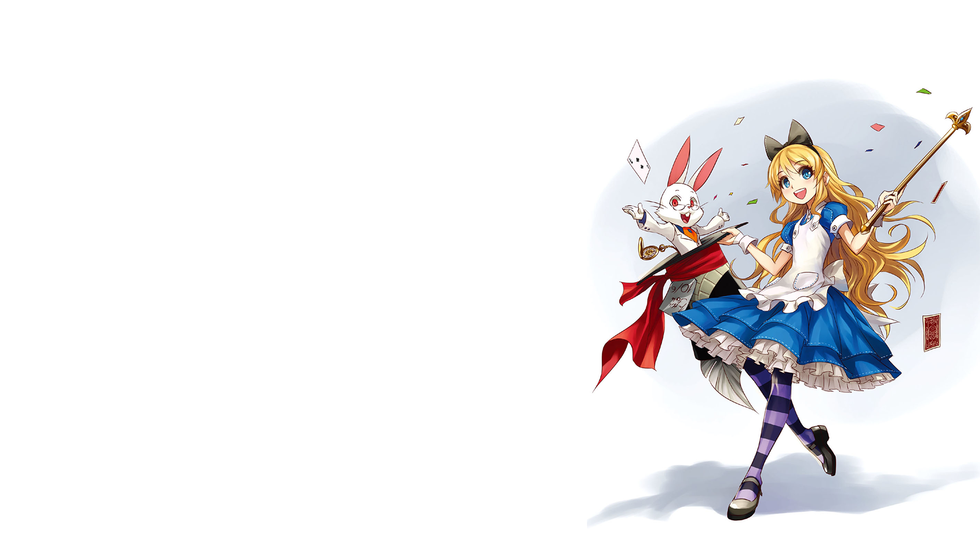 Anime Girls Simple Background Alice Rabbits Dress Alice In Wonderland 1920x1080