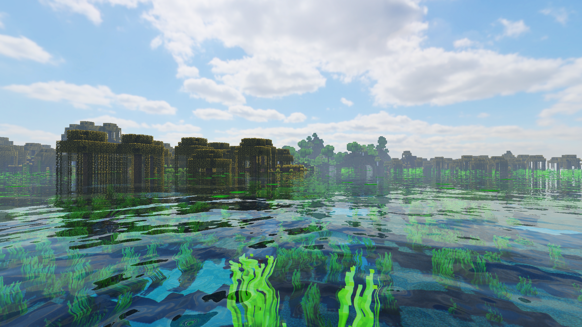 Minecraft Landscape Nature Swamp Clear Sky 1920x1080