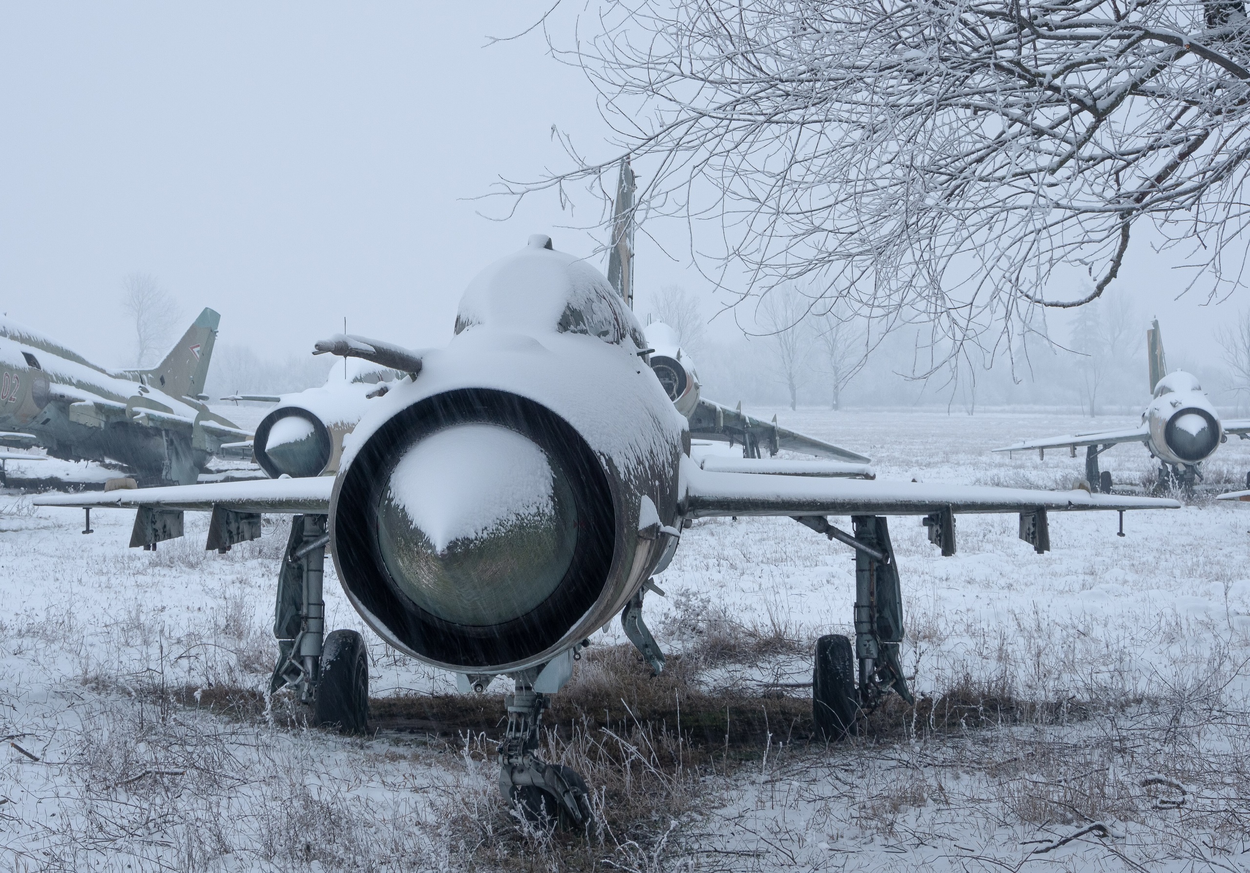 Vehicle Aircraft Outdoors Snow Winter MiG 21 2560x1789