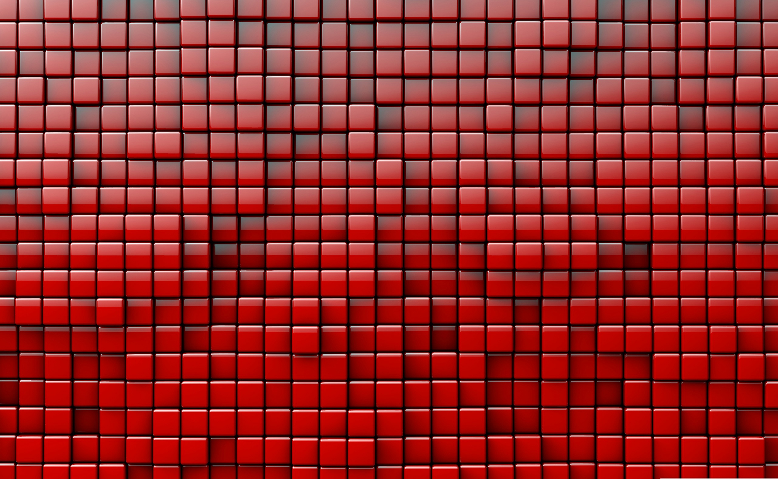 Artistic Cube Digital Art Geometry Pattern Red 2560x1577