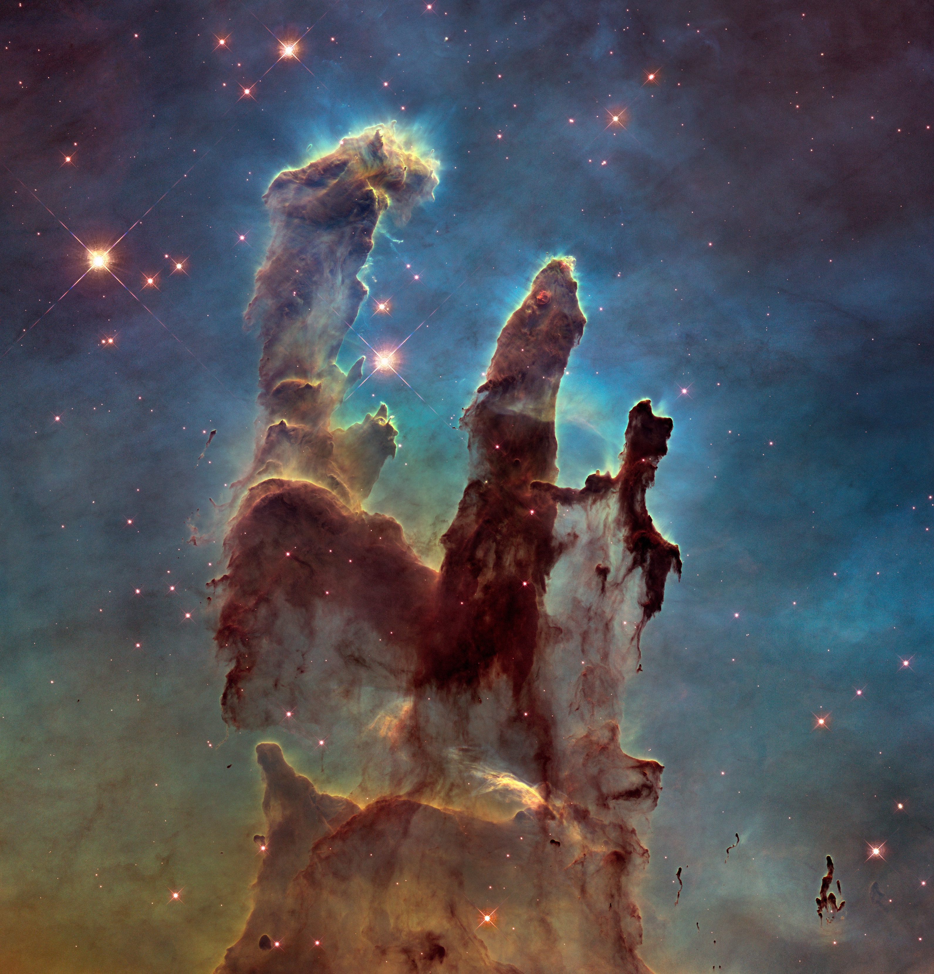 Space Nebula Galaxy Stars Universe Hubble Deep Field Pillars Of Creation Hubble Space Telescope NASA 3183x3320