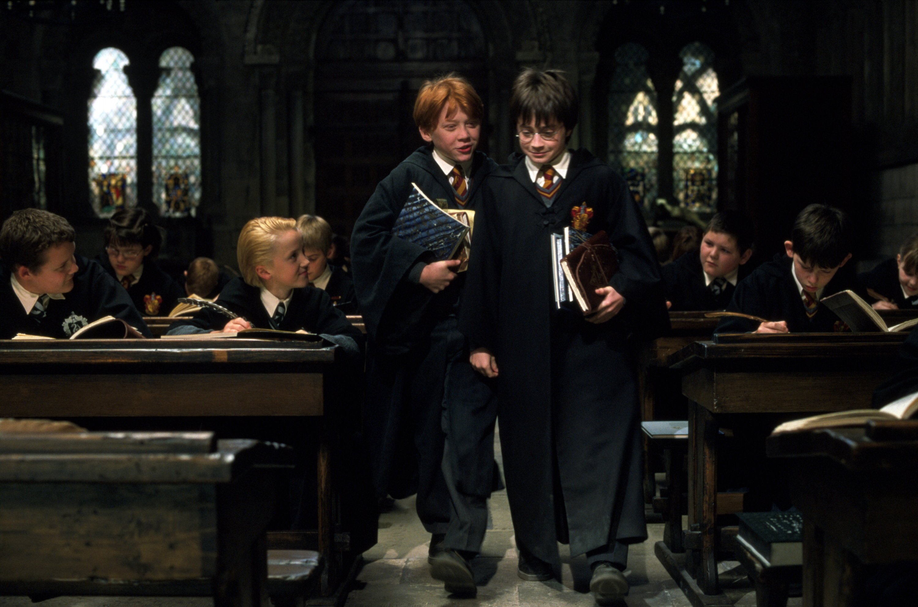 Daniel Radcliffe Drago Malefoy Harry Potter Ron Weasley Rupert Grint Tom Felton 3000x1984